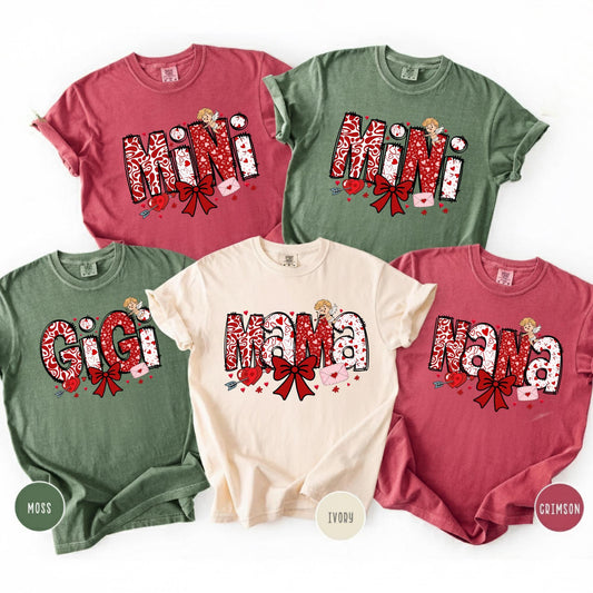 Comfort Colors® Mama Gigi Nana Matching Shirt - Long Sleeve Shirts Valentines Day Gift Coquette Mama Outfit