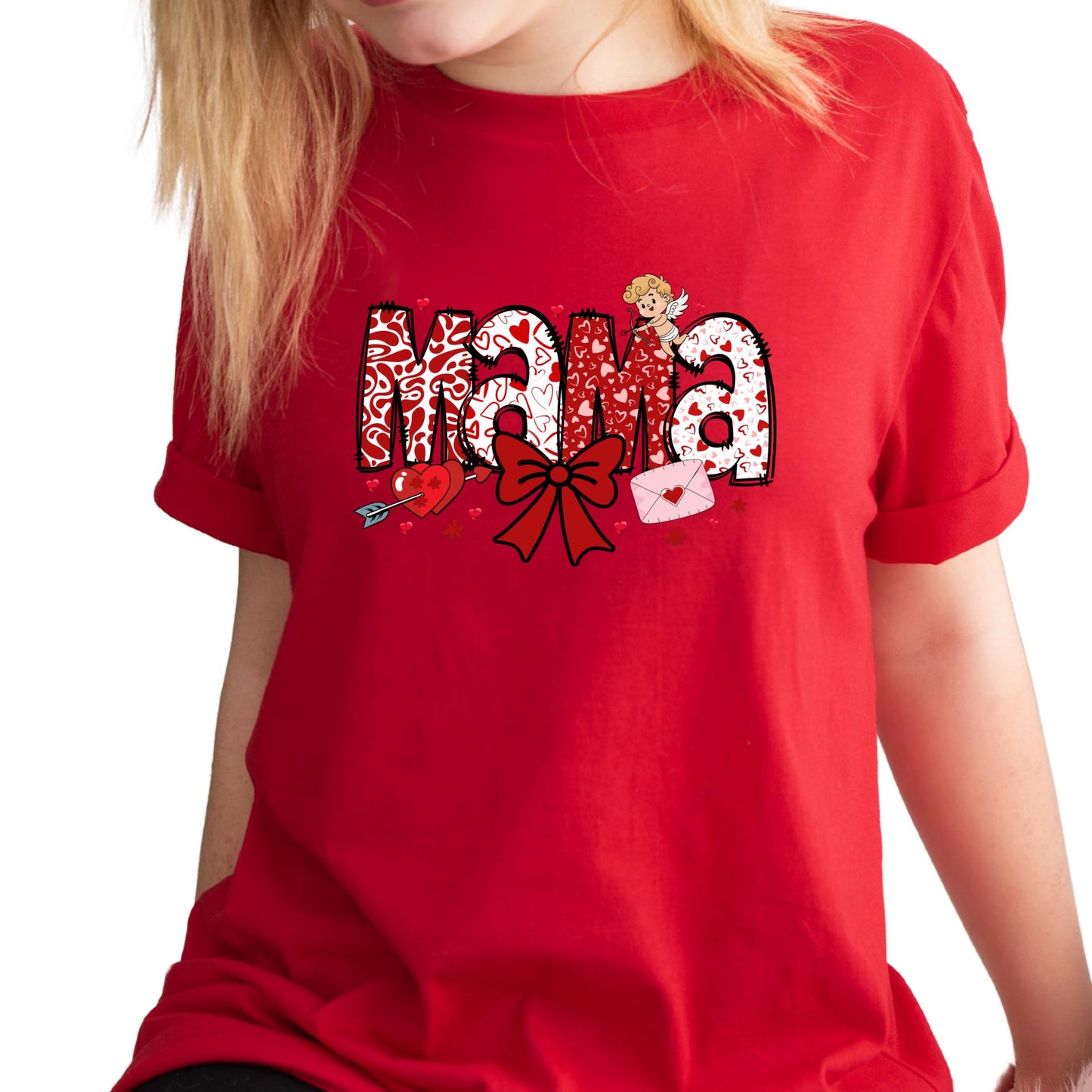 Mama and Mini Shirt Matching Mom Daughter Outfit Valentines Day Gift for Wife Mother Baby Shirts New Mom Gift Coquette Mama Tshirt