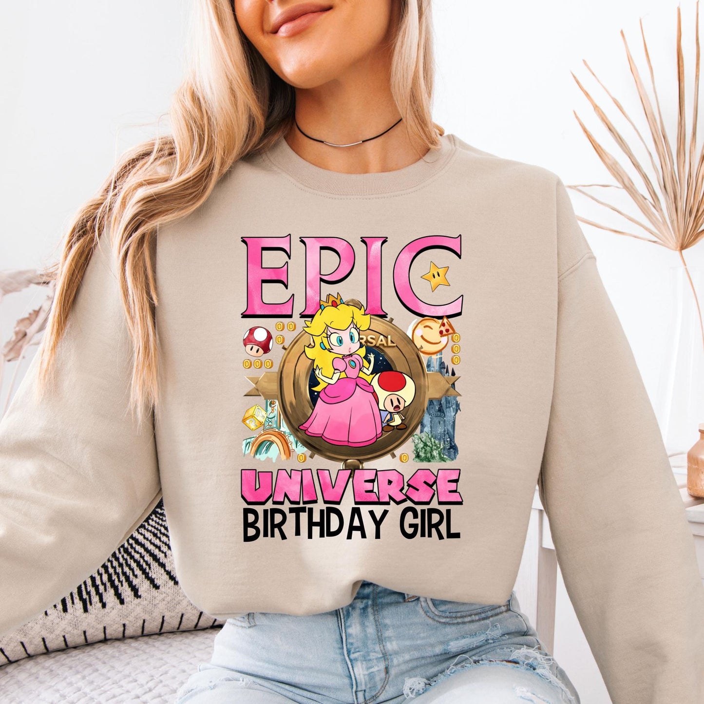 Custom Epic Universe Sweatshirt, Mario and Friends Family Vacation Sweat - Birthday Squad Hoodie
