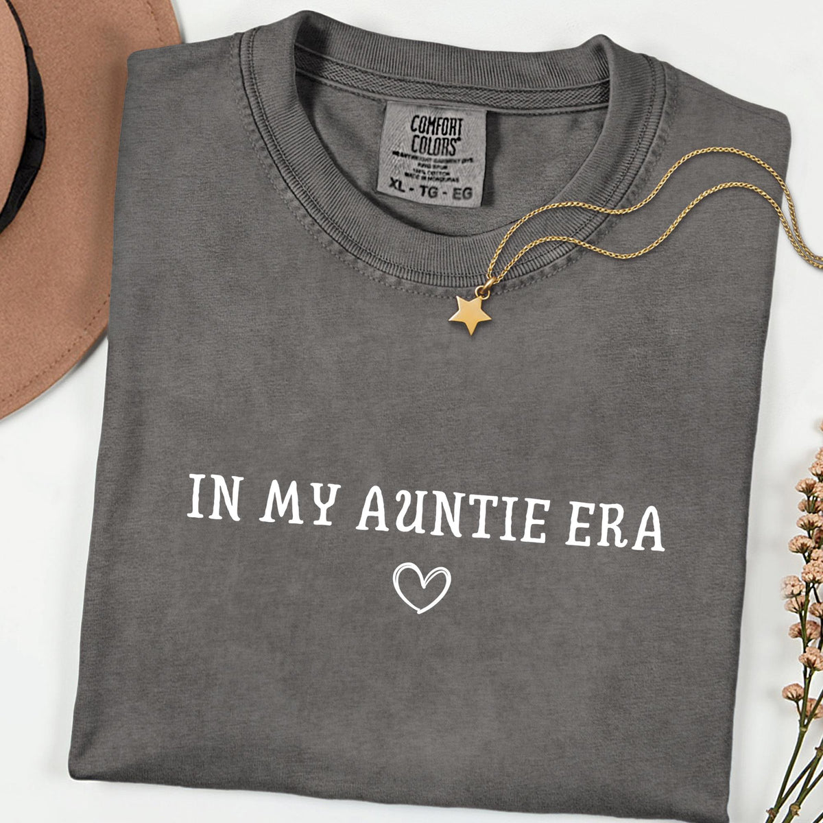 Comfort Colors® In My Auntie Era Tee & Long Sleeve, Coolest Aunt Ever Shirt, Aunt Pregnancy Announcement Gift, Aunt Birthday Present