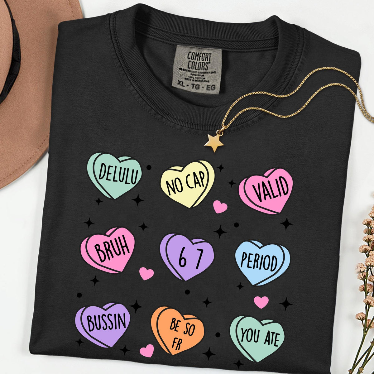Gen Z Candy Hearts Shirt, Funny Slang Valentine Tee, Delulu No Cap Graphic Shirt, Comfort Colors Unisex T Shirt