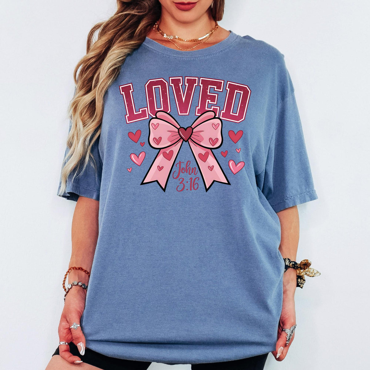 Comfort Colors® Loved John 3:16 Valentine Shirt, Christian Bible Verse Tee