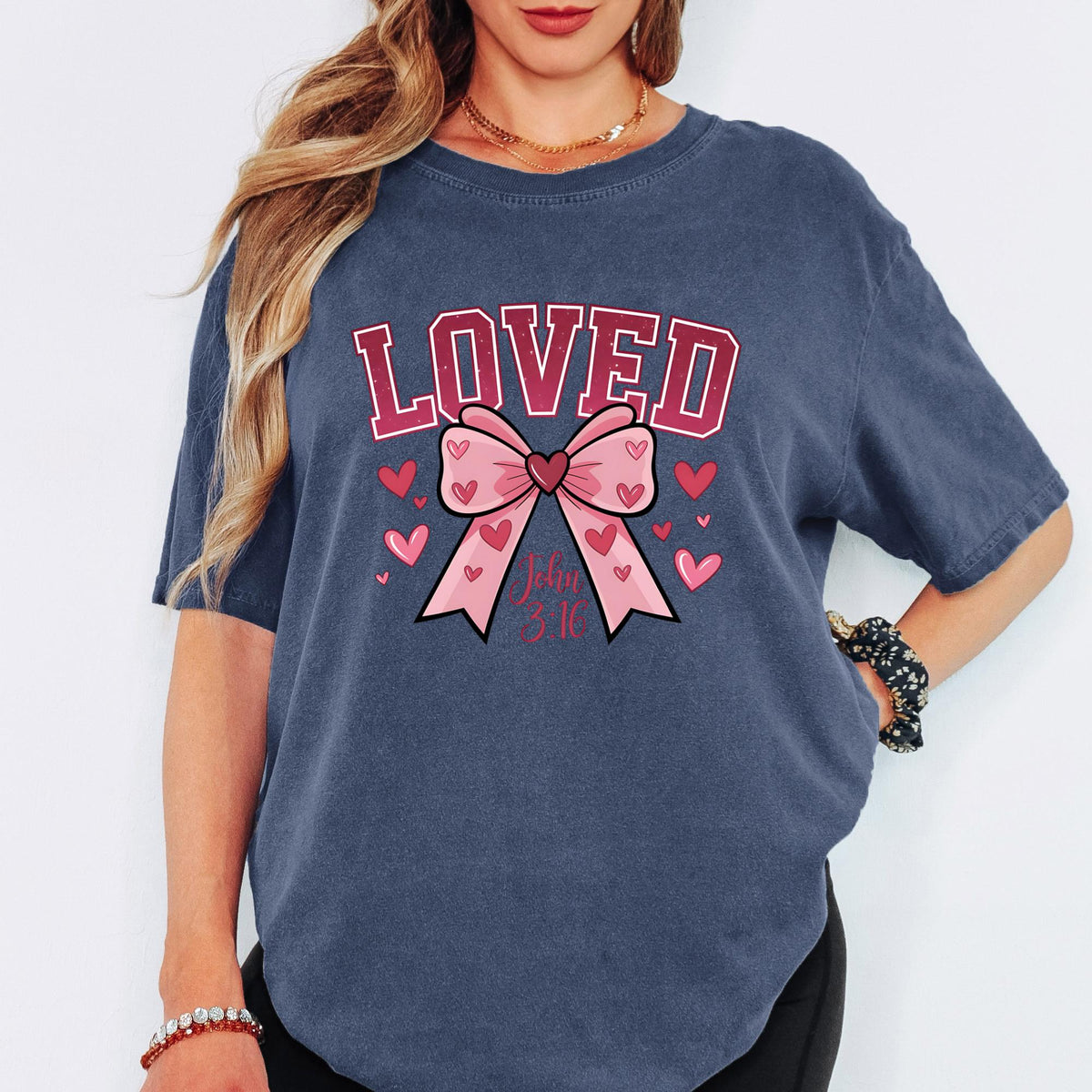 Comfort Colors® Loved John 3:16 Valentine Shirt, Christian Bible Verse Tee