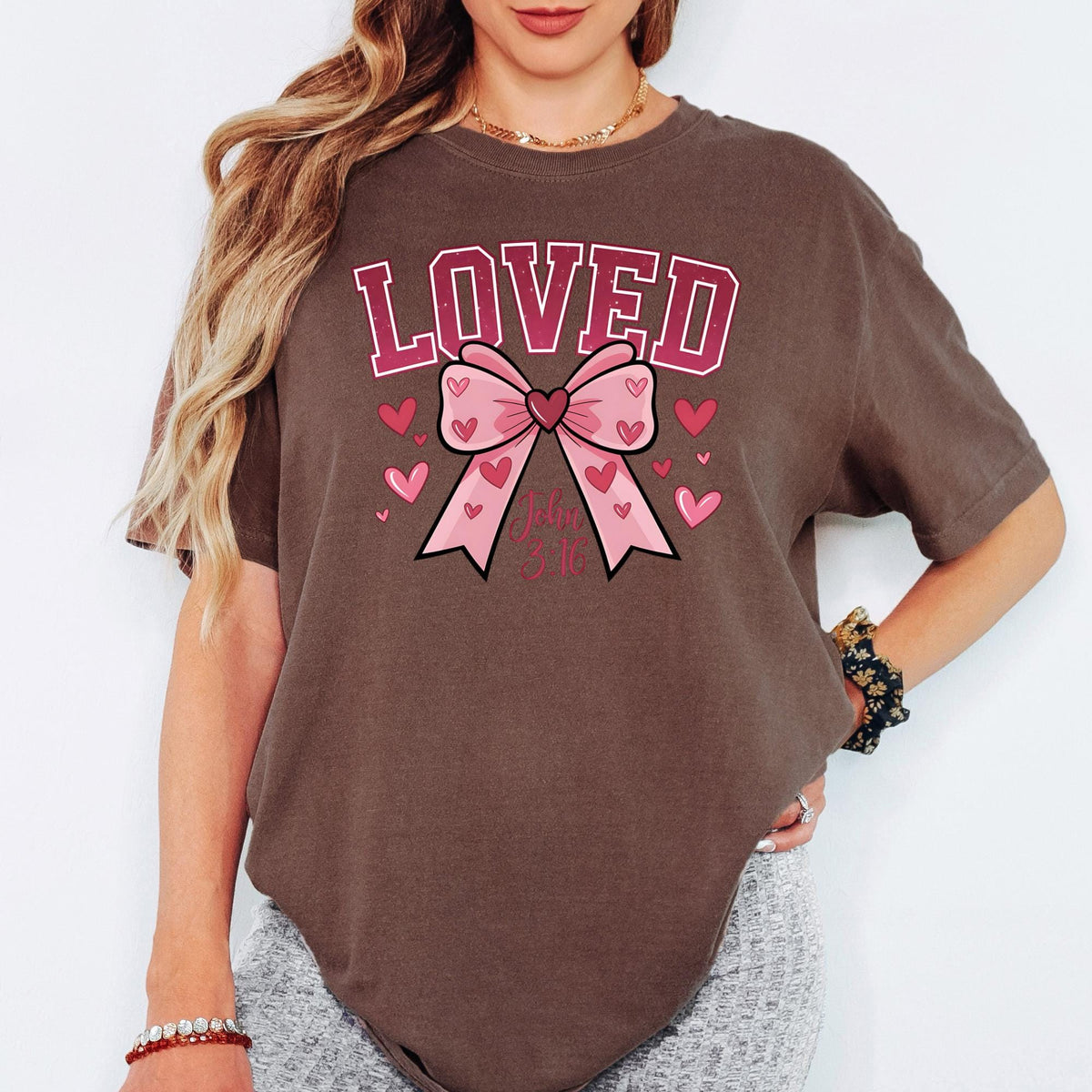 Comfort Colors® Loved John 3:16 Valentine Shirt, Christian Bible Verse Tee