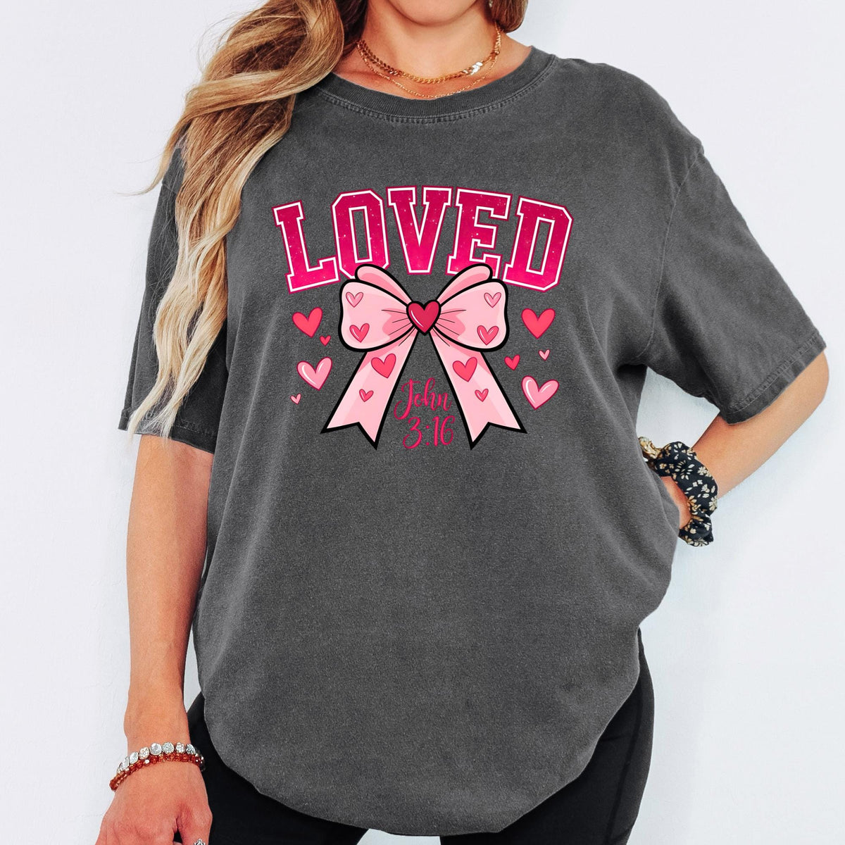Comfort Colors® Loved John 3:16 Valentine Shirt, Christian Bible Verse Tee