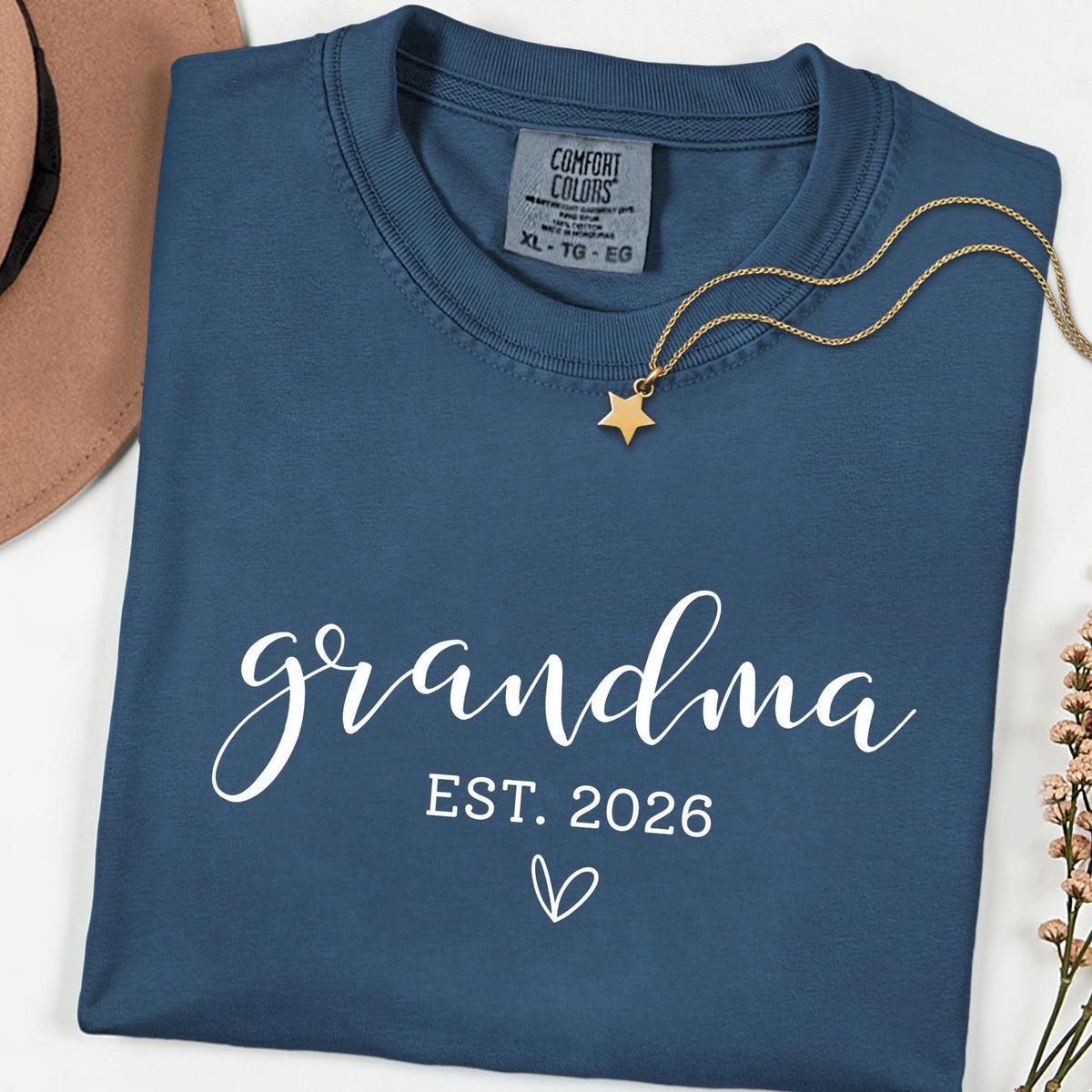 Custom Comfort Colors® Grandma Shirt, Personalized Nana & Mimi Tee, Mother’s Day Gift for Grandmother, Est Date Grandma T-Shirt, Mommy Shirt