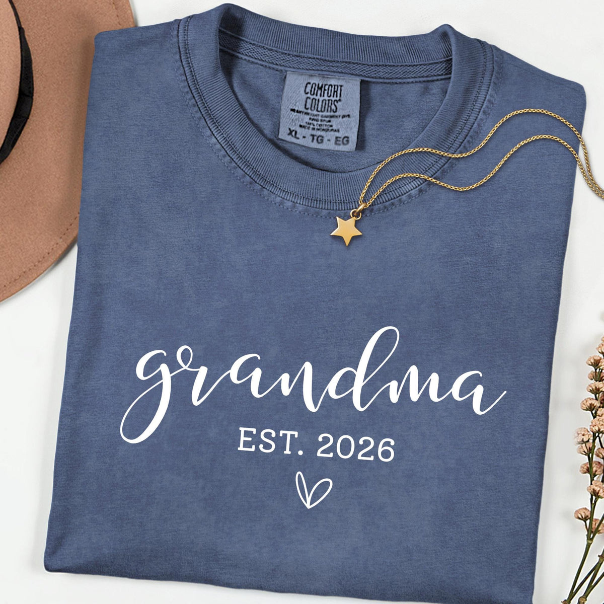 Custom Comfort Colors® Grandma Shirt, Personalized Nana & Mimi Tee, Mother’s Day Gift for Grandmother, Est Date Grandma T-Shirt, Mommy Shirt