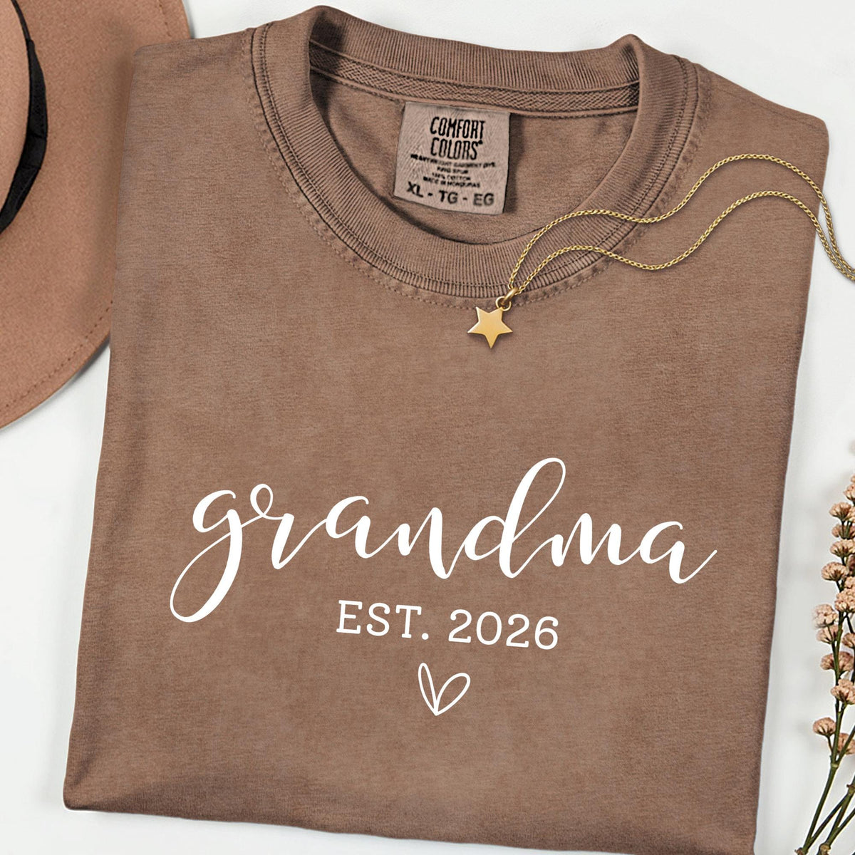 Custom Comfort Colors® Grandma Shirt, Personalized Nana & Mimi Tee, Mother’s Day Gift for Grandmother, Est Date Grandma T-Shirt, Mommy Shirt