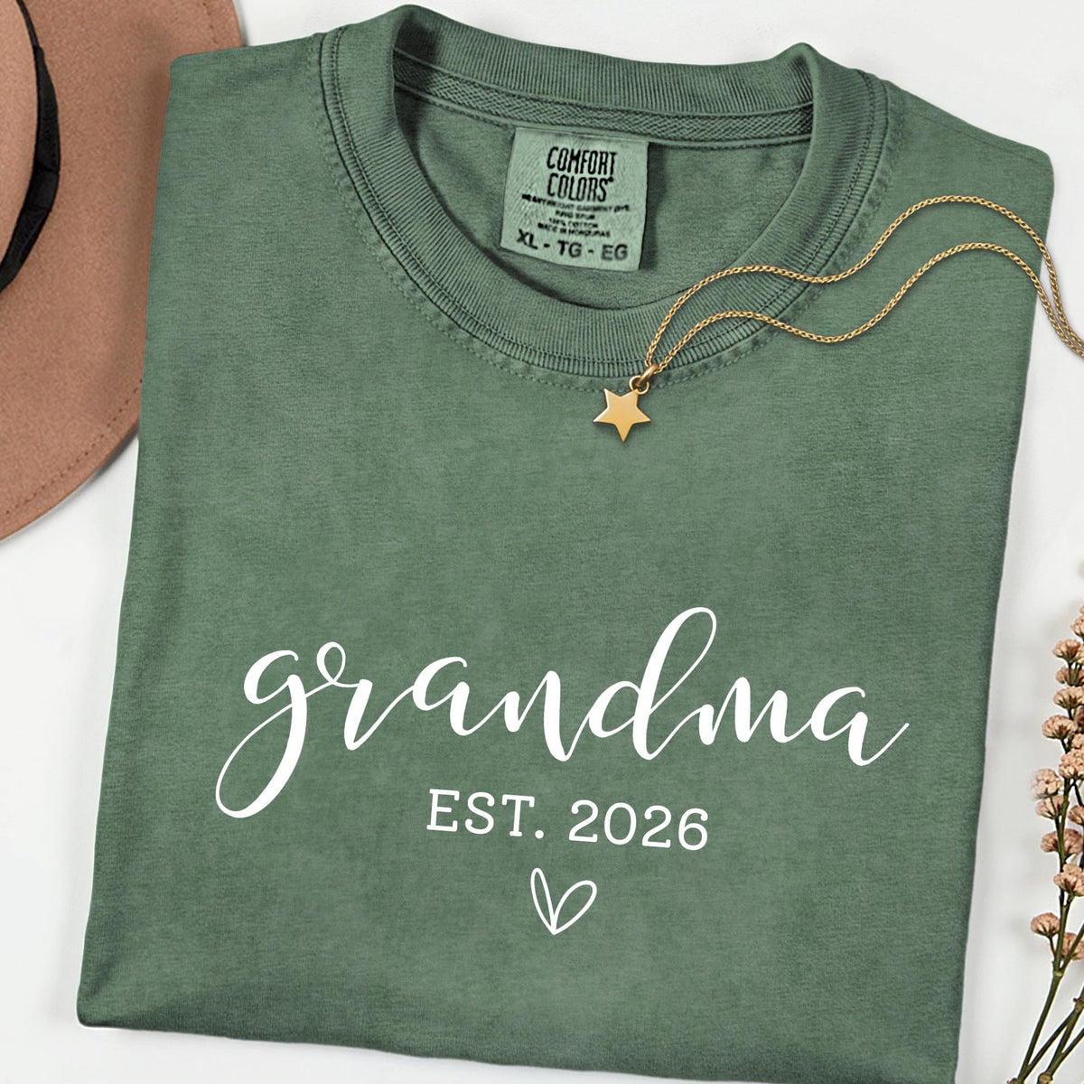 Custom Comfort Colors® Grandma Shirt, Personalized Nana & Mimi Tee, Mother’s Day Gift for Grandmother, Est Date Grandma T-Shirt, Mommy Shirt