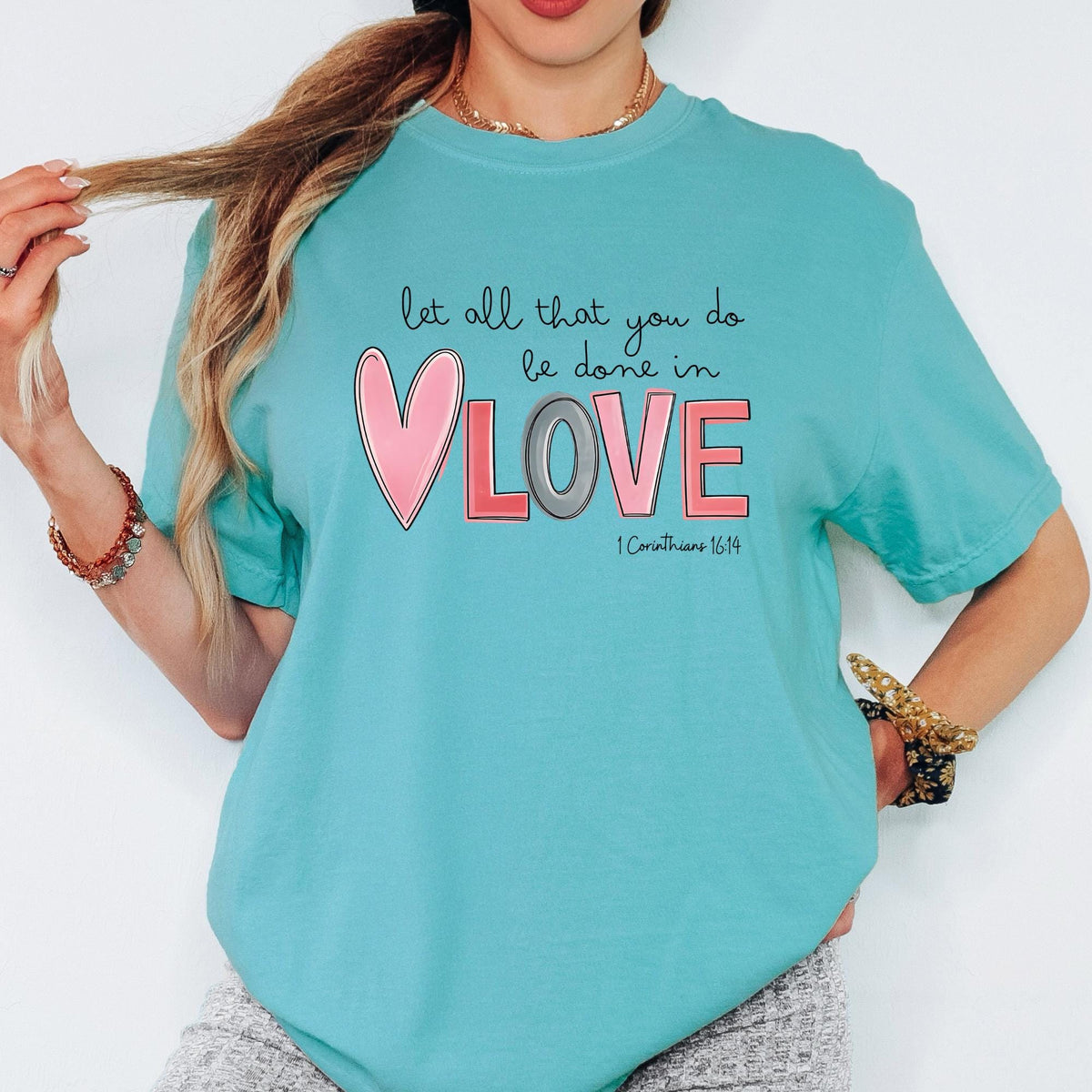Comfort Colors® Christian Valentine Heart Shirt, Be Done in Love Graphic Tee, Romantic Faith-Inspired Gift for Her