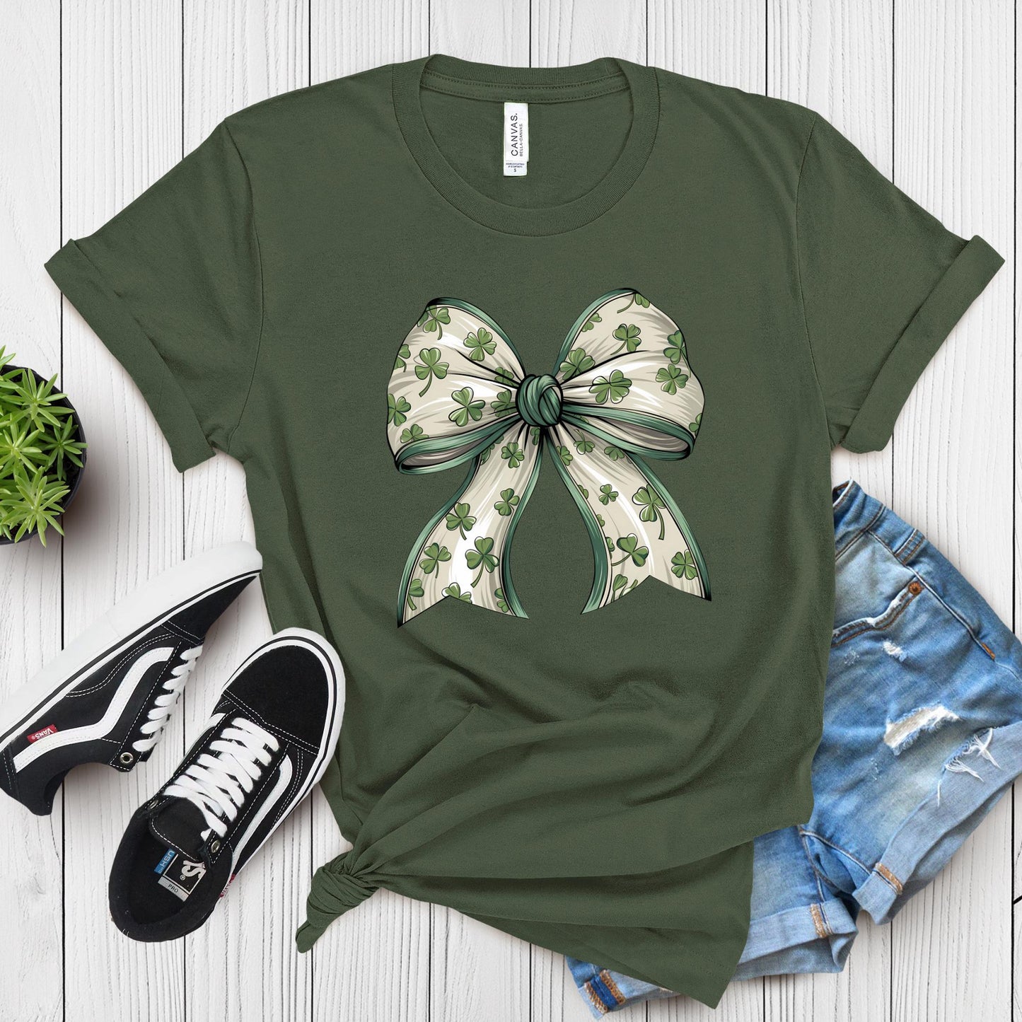 St Patrick's Day Shirt, Shamrock Coquette Tee