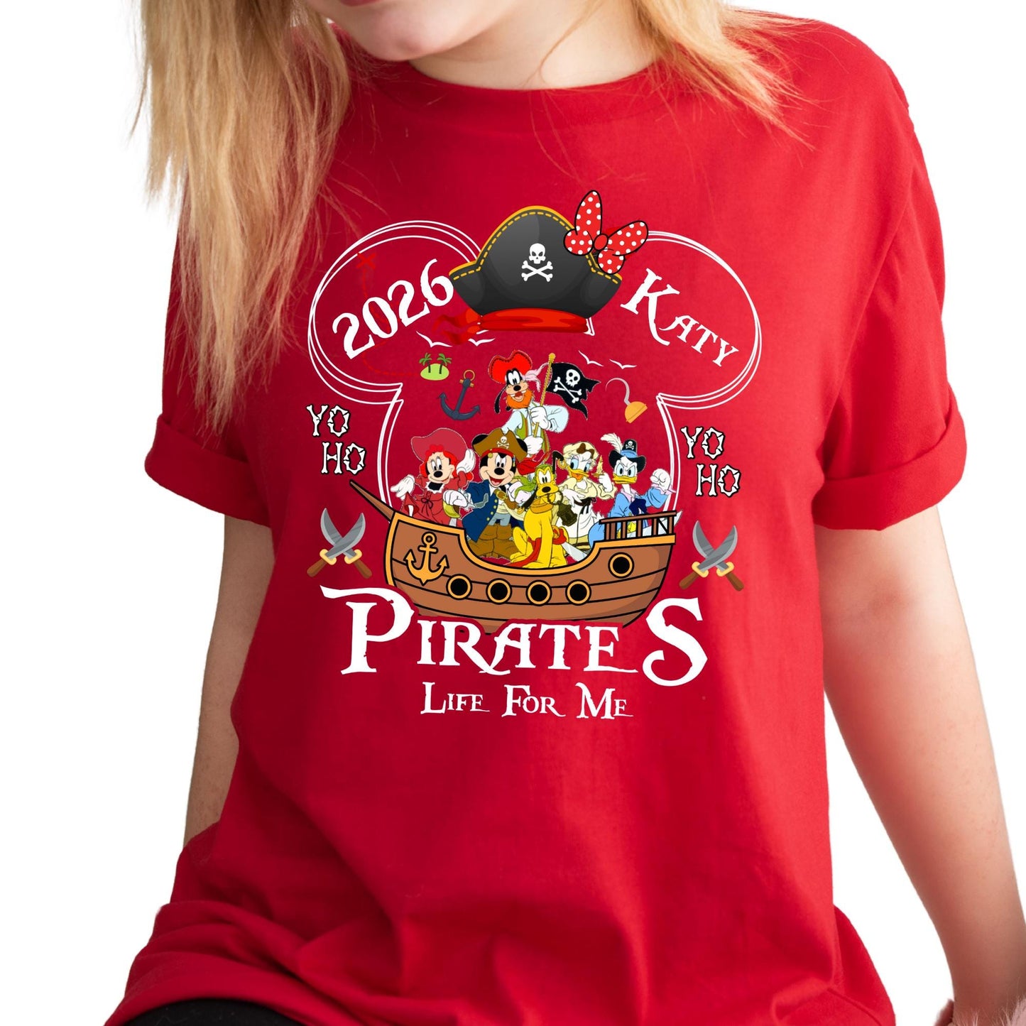 Custom Disney Pirates of Caribbean Shirt, Disney Pirates Family Matching Tee, Pirate's Life, Disney Cruise Shirts, Mickey and Friends