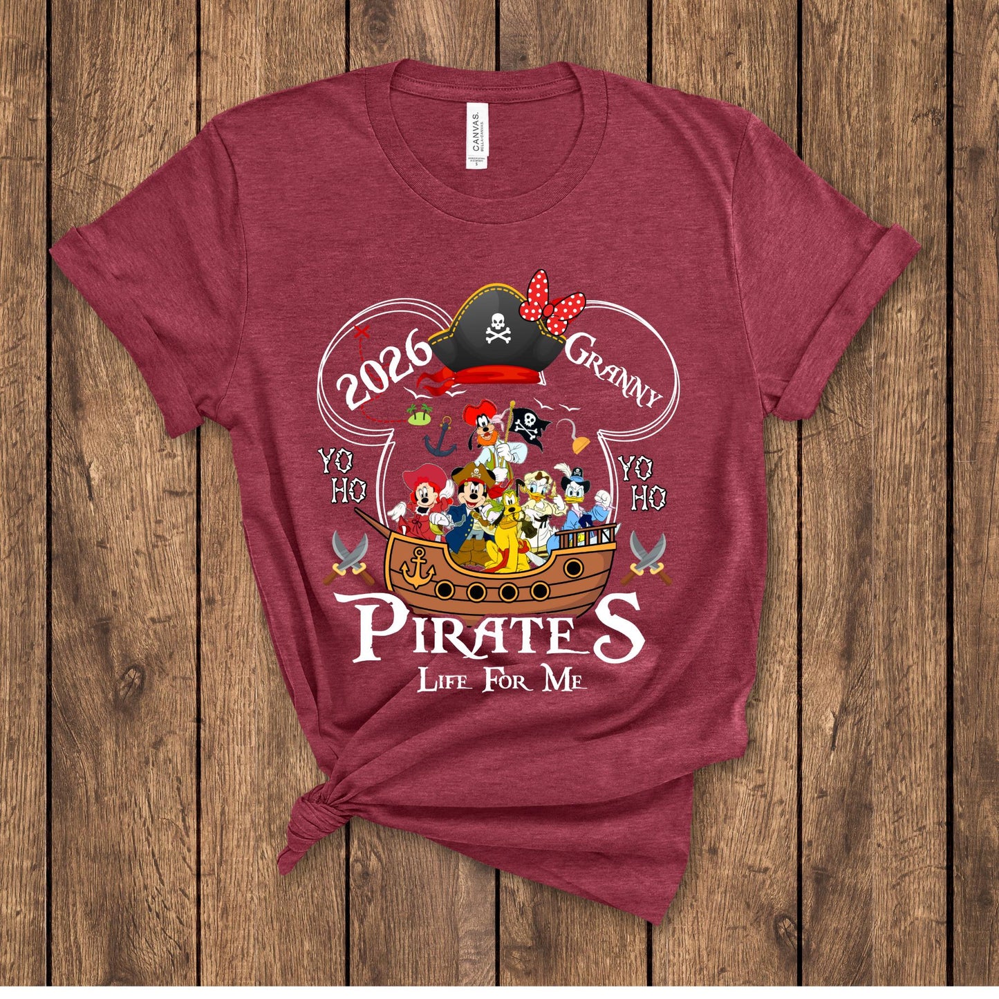 Custom Disney Pirates of Caribbean Shirt, Disney Pirates Family Matching Tee, Pirate's Life, Disney Cruise Shirts, Mickey and Friends