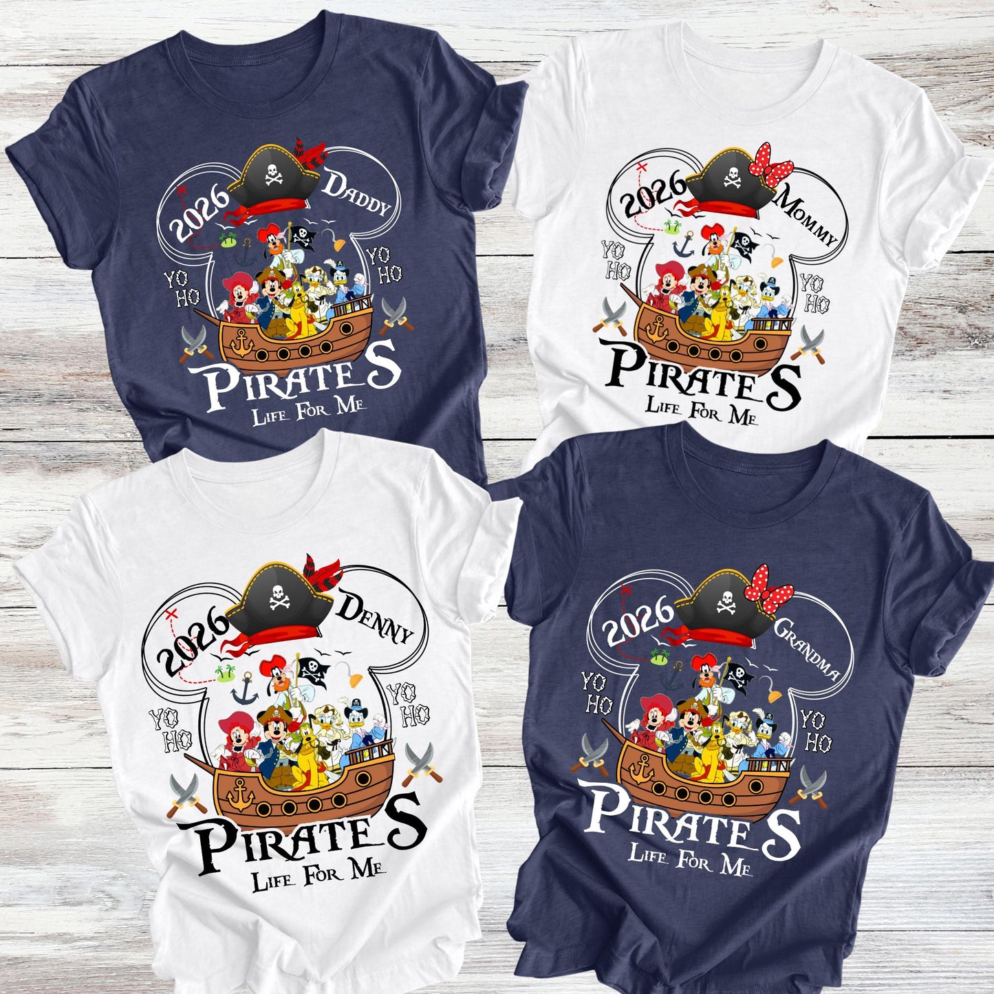 Custom Disney Pirates of Caribbean Shirt, Disney Pirates Family Matching Tee, Pirate's Life, Disney Cruise Shirts, Mickey and Friends