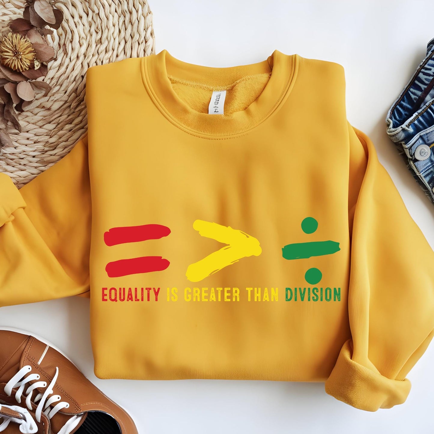 Black History Month Sweatshirt, Equality Is Greater Than Division Sweat, Social Justice Shirt, Activist Apparel Gift