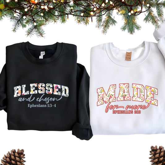 Bible Verse Sweatshirt, Jesus Sweat, Christian Gift, Church Hoodie, Loved Saved Hope Shirt