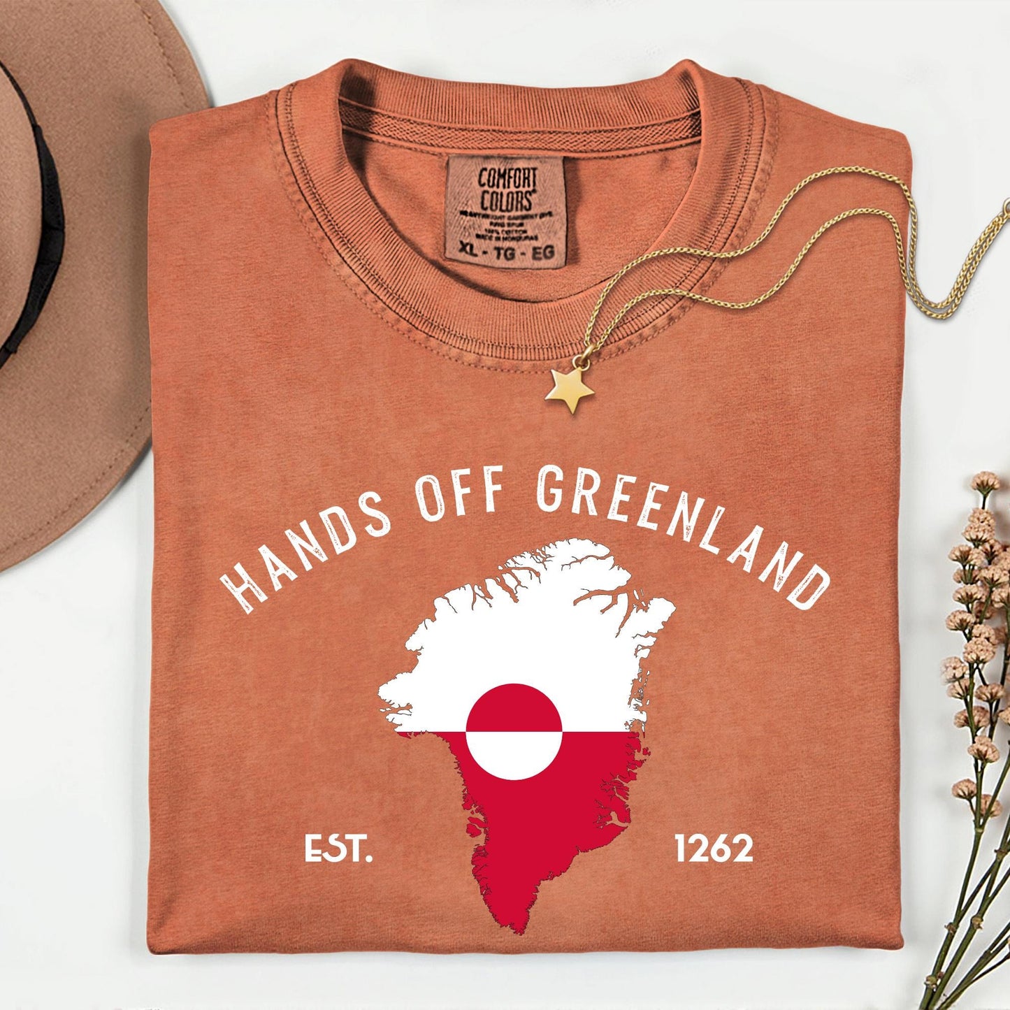 Comfort Colors® Hands Off Greenland Shirt, Greenland Is Ours T-Shirt, Greenlandic Flag Shirt, Greenland Shirts, Political Satire Tee
