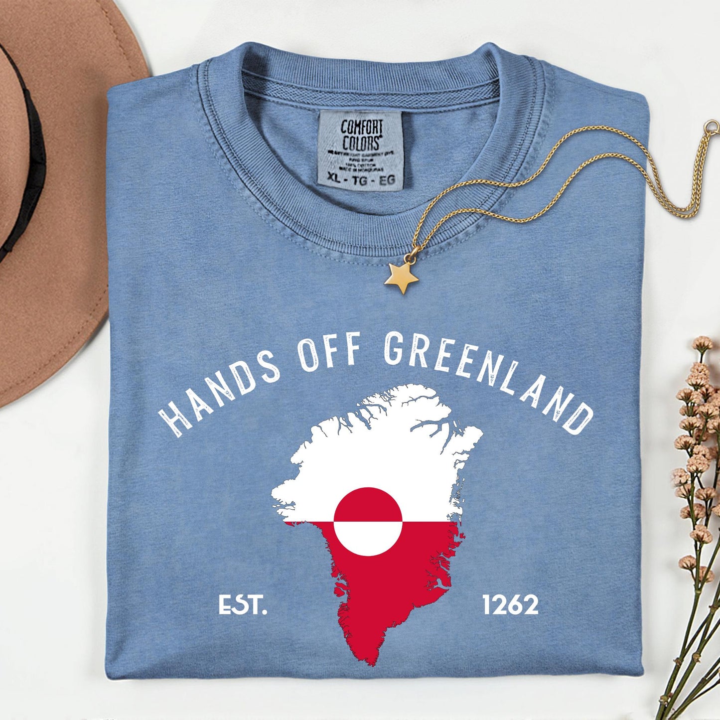 Comfort Colors® Hands Off Greenland Shirt, Greenland Is Ours T-Shirt, Greenlandic Flag Shirt, Greenland Shirts, Political Satire Tee