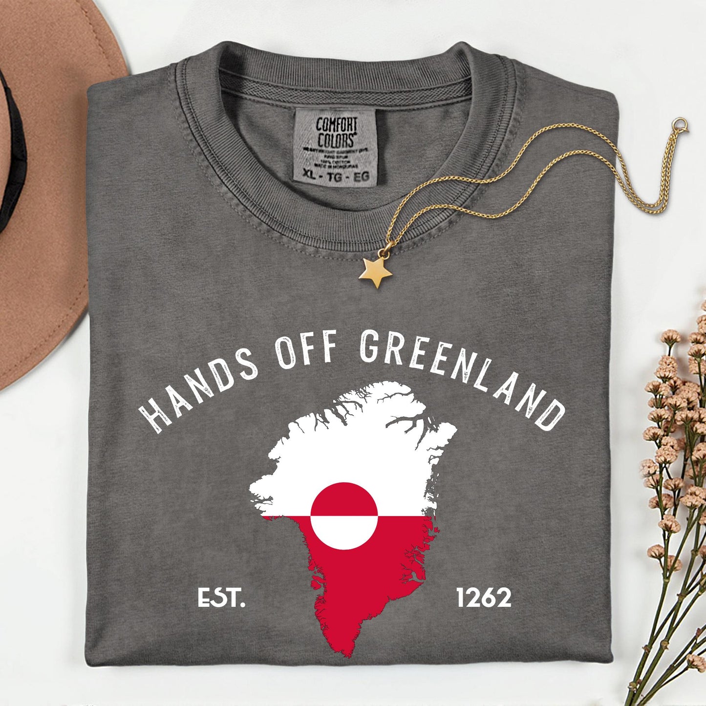 Comfort Colors® Hands Off Greenland Shirt, Greenland Is Ours T-Shirt, Greenlandic Flag Shirt, Greenland Shirts, Political Satire Tee