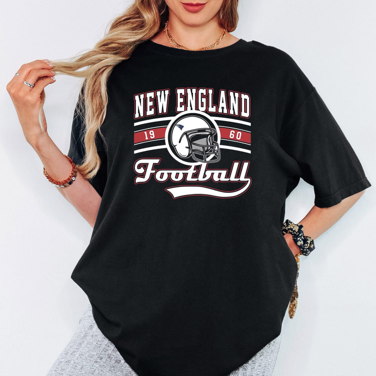New England Football Shirt, Vintage Football Tee, Comfort Colors Unisex Shirt, Retro Sports Graphic T Shirt