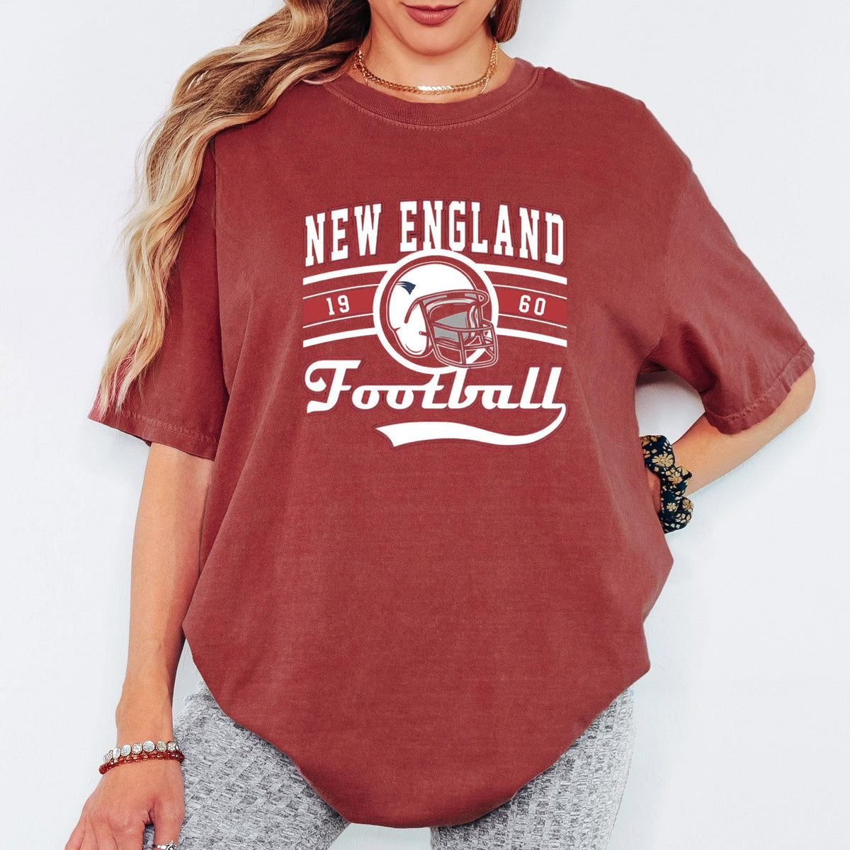 New England Football Shirt, Vintage Football Tee, Comfort Colors Unisex Shirt, Retro Sports Graphic T Shirt