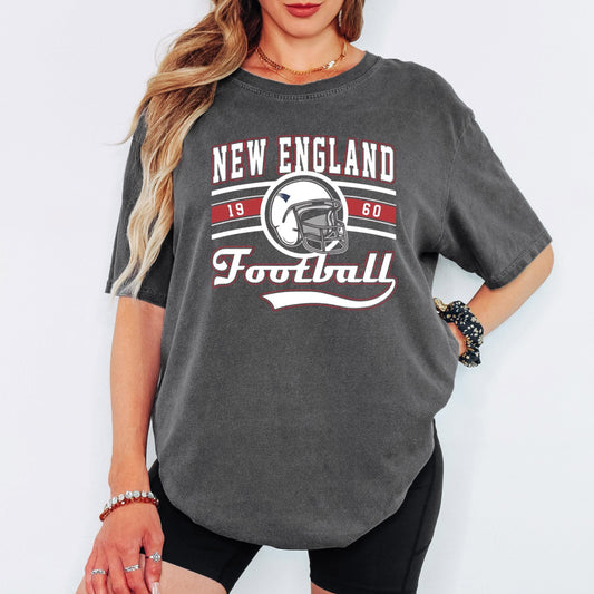 New England Football Shirt, Vintage Football Tee, Comfort Colors Unisex Shirt, Retro Sports Graphic T Shirt