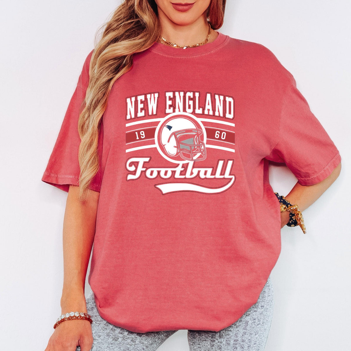 New England Football Shirt, Vintage Football Tee, Comfort Colors Unisex Shirt, Retro Sports Graphic T Shirt
