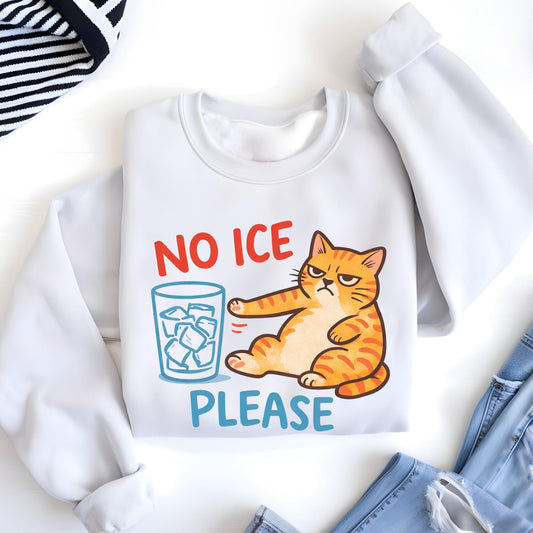 No ICE Please Cat Sweatshirt, Abolish ICE Shirt, Anti ICE Political Graphic, Pro Immigration Sweat Hoodie