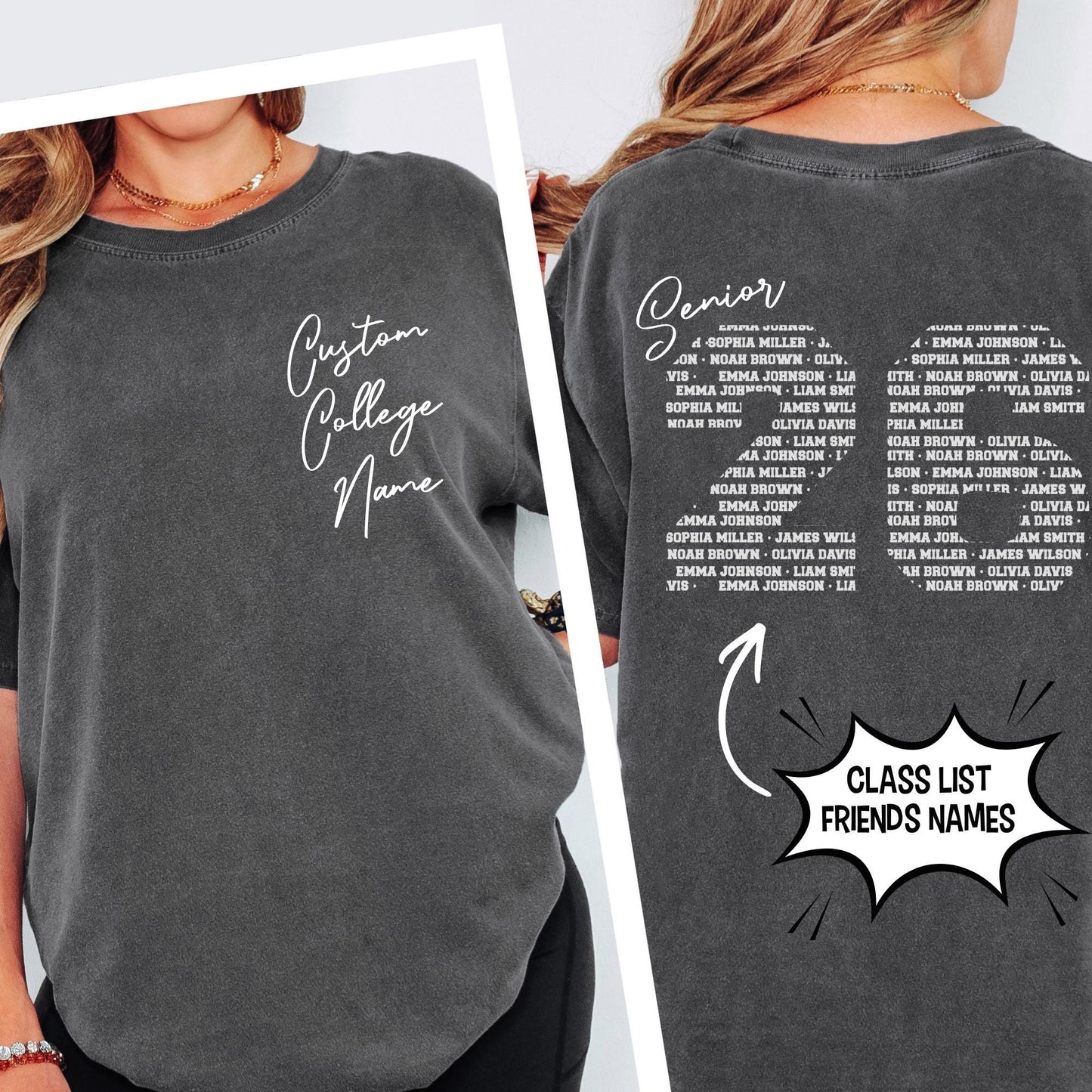 Custom Graduate Shirt Comfort Colors® Shirts, Front Back 2 Sided Class of Graduation Tshirt - Proud Mom | Dad Tee