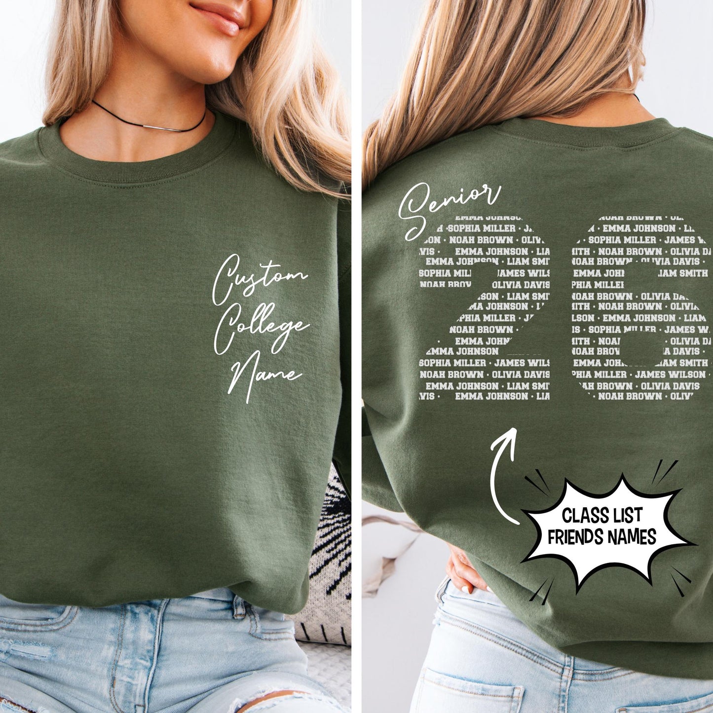 Personalized Graduate Sweatshirt Graduation Classmate Names Sweat - Proud Mom | Dad Hoodie Gift