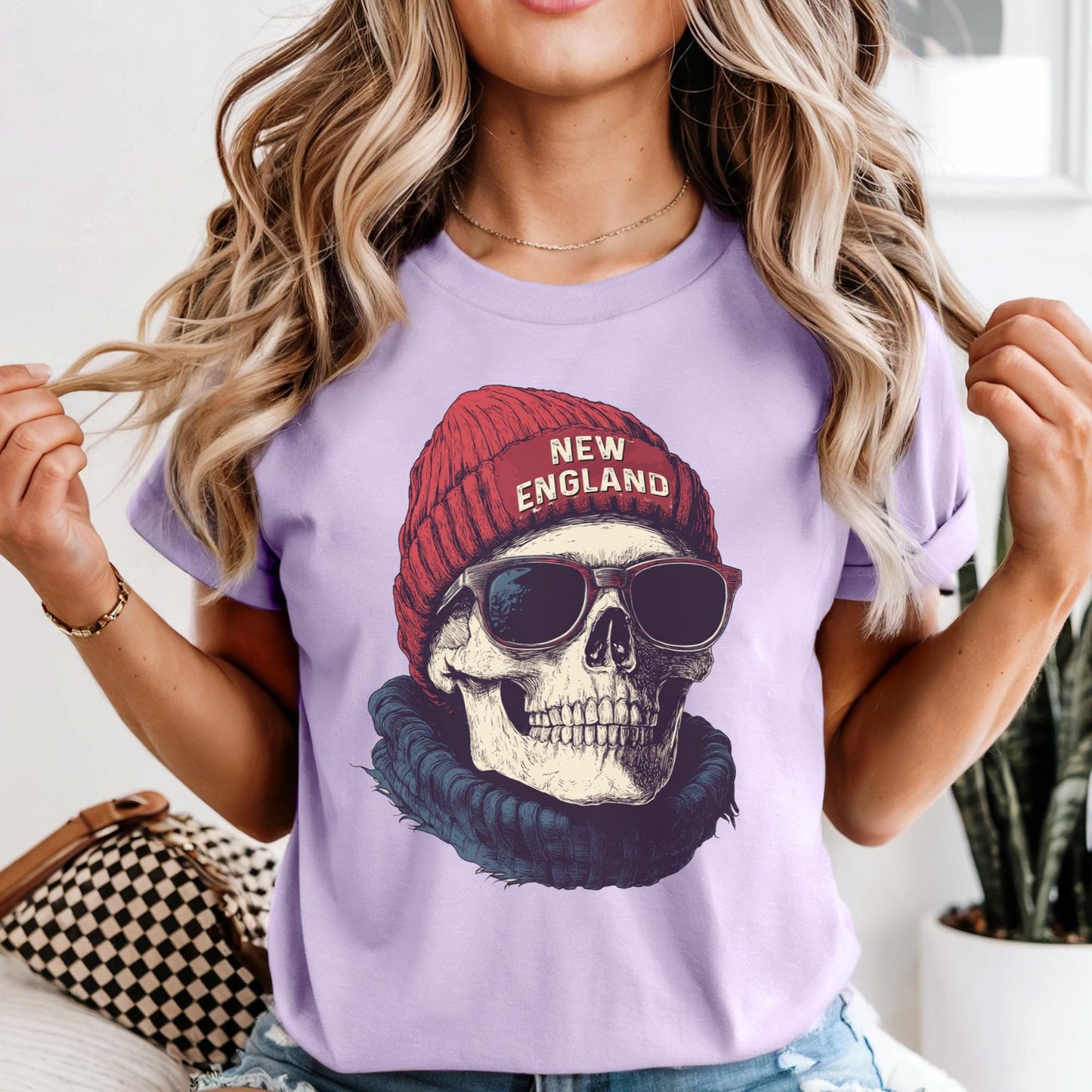 New England Football Mascot Shirt, Comfort Colors Vintage New England Fan Gift Crewneck Tee, Patriot Skull Tshirt