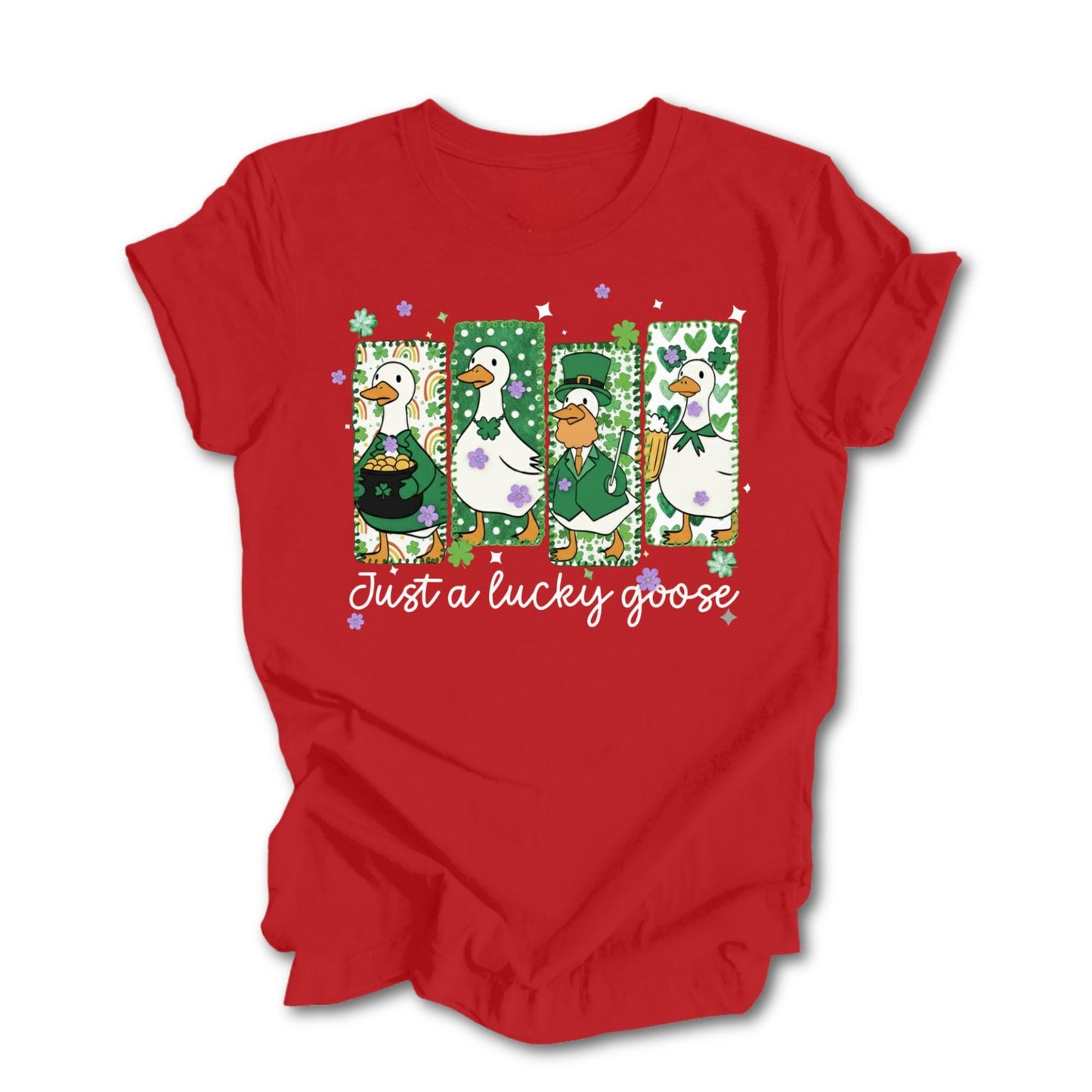 Just a Lucky Goose Shirt, St Patrick’s Day Shirt, Funny Goose Shirt, Cute Goose Patrick Day Shirt, Irish Humor Tee