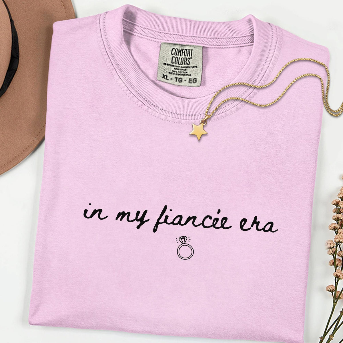 Comfort Colors® Fiancée Era Shirt, In My Engaged Era Tee, Future Mrs Minimal Shirt, Engagement Gift for Bride, Bridal Shower Outfit