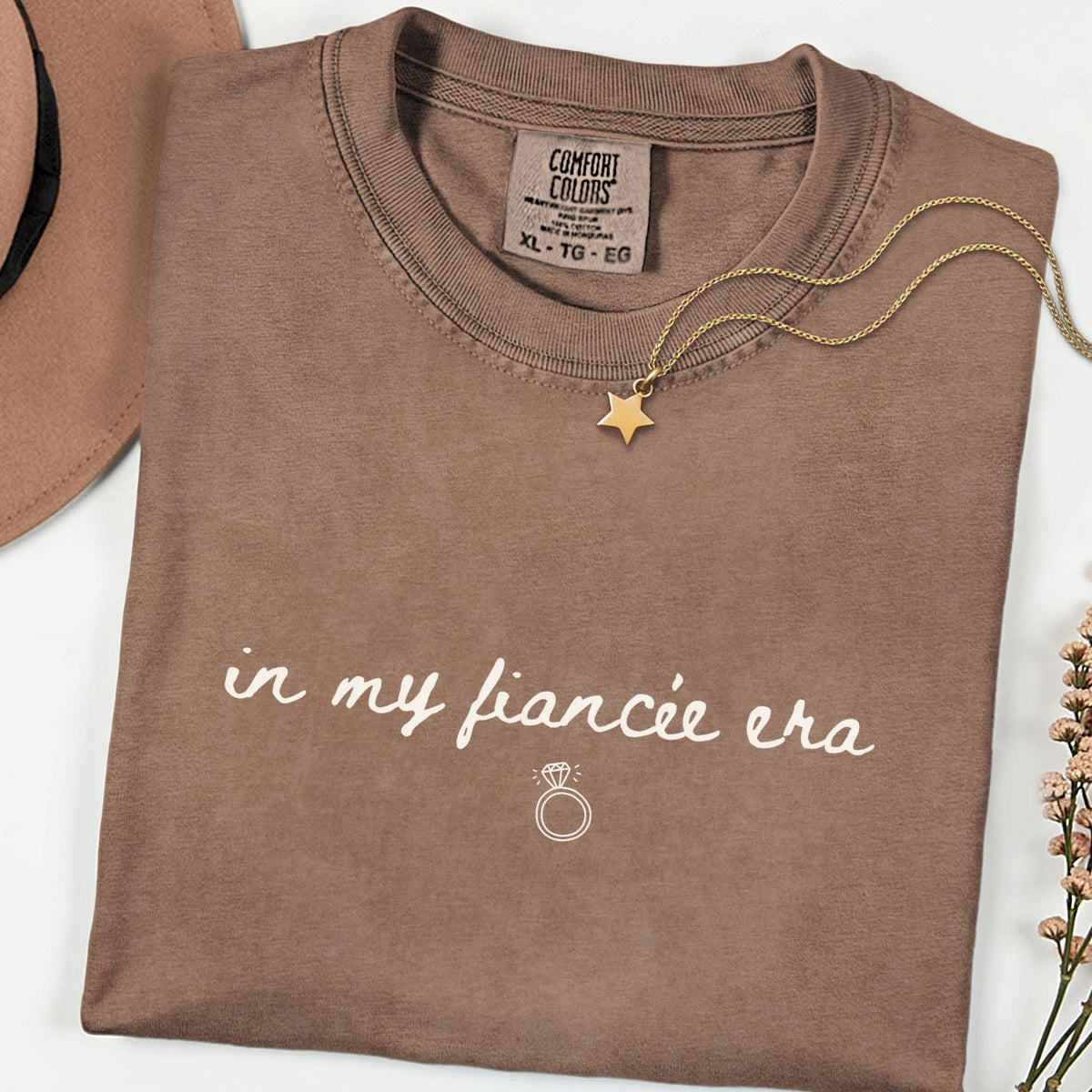 Comfort Colors® Fiancée Era Shirt, In My Engaged Era Tee, Future Mrs Minimal Shirt, Engagement Gift for Bride, Bridal Shower Outfit