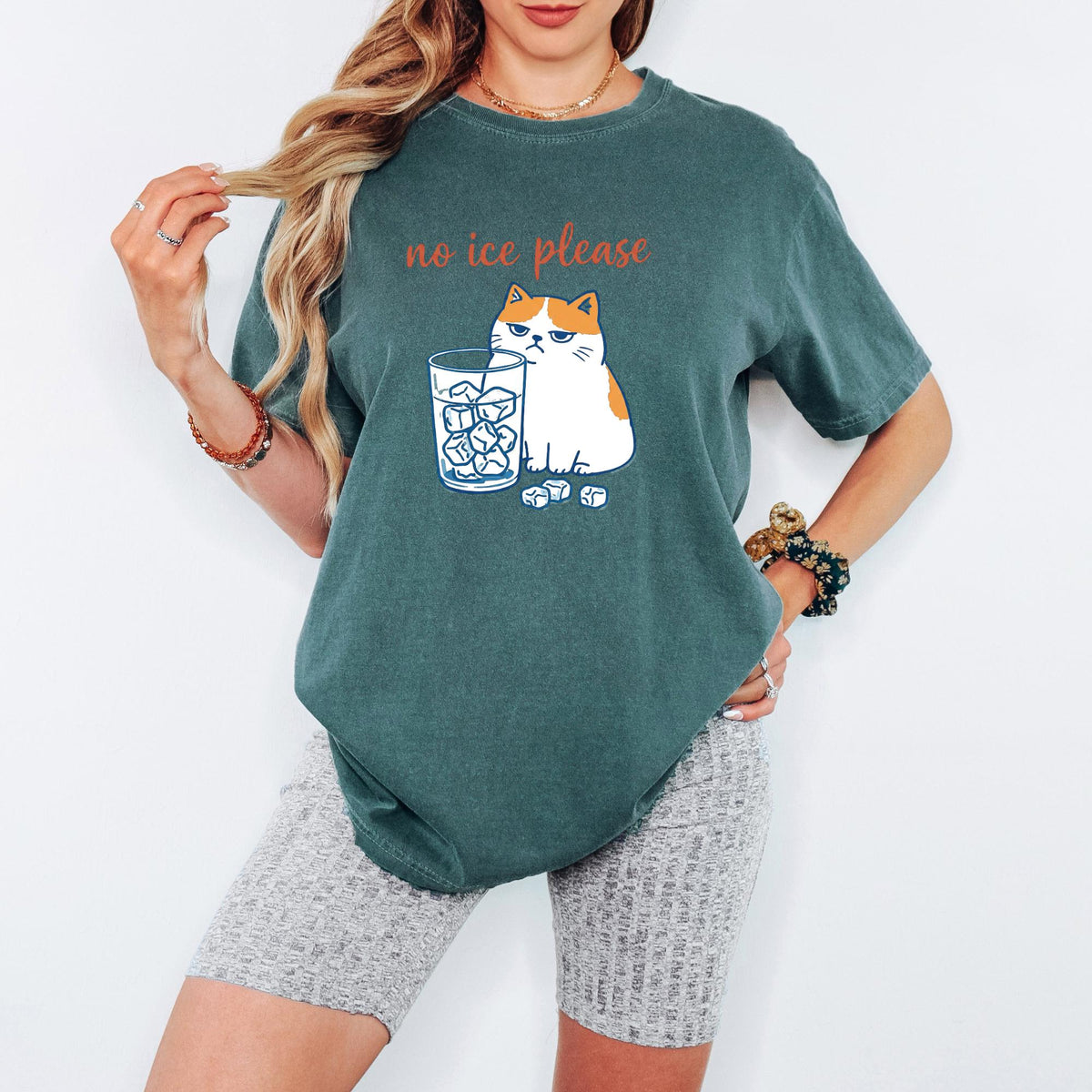 Comfort Colors® No Ice Please Cat Graphic Tee, Funny Grumpy Cat Tshirt