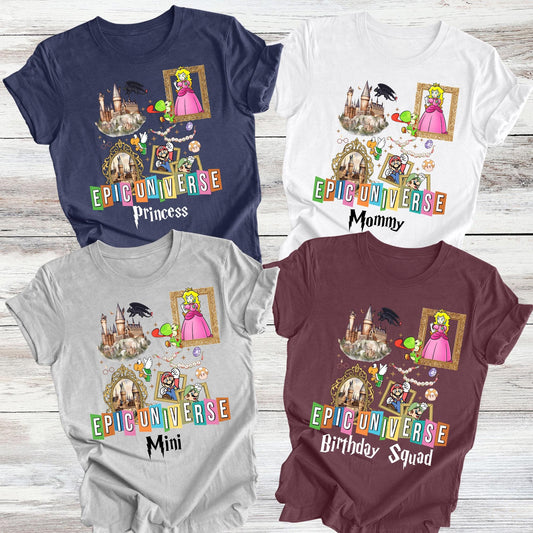 Epic Universe Matching Shirt, Custom Epic Universe Family Trip Shirts, Matching Mario Tees, Epic Universe Family Tee