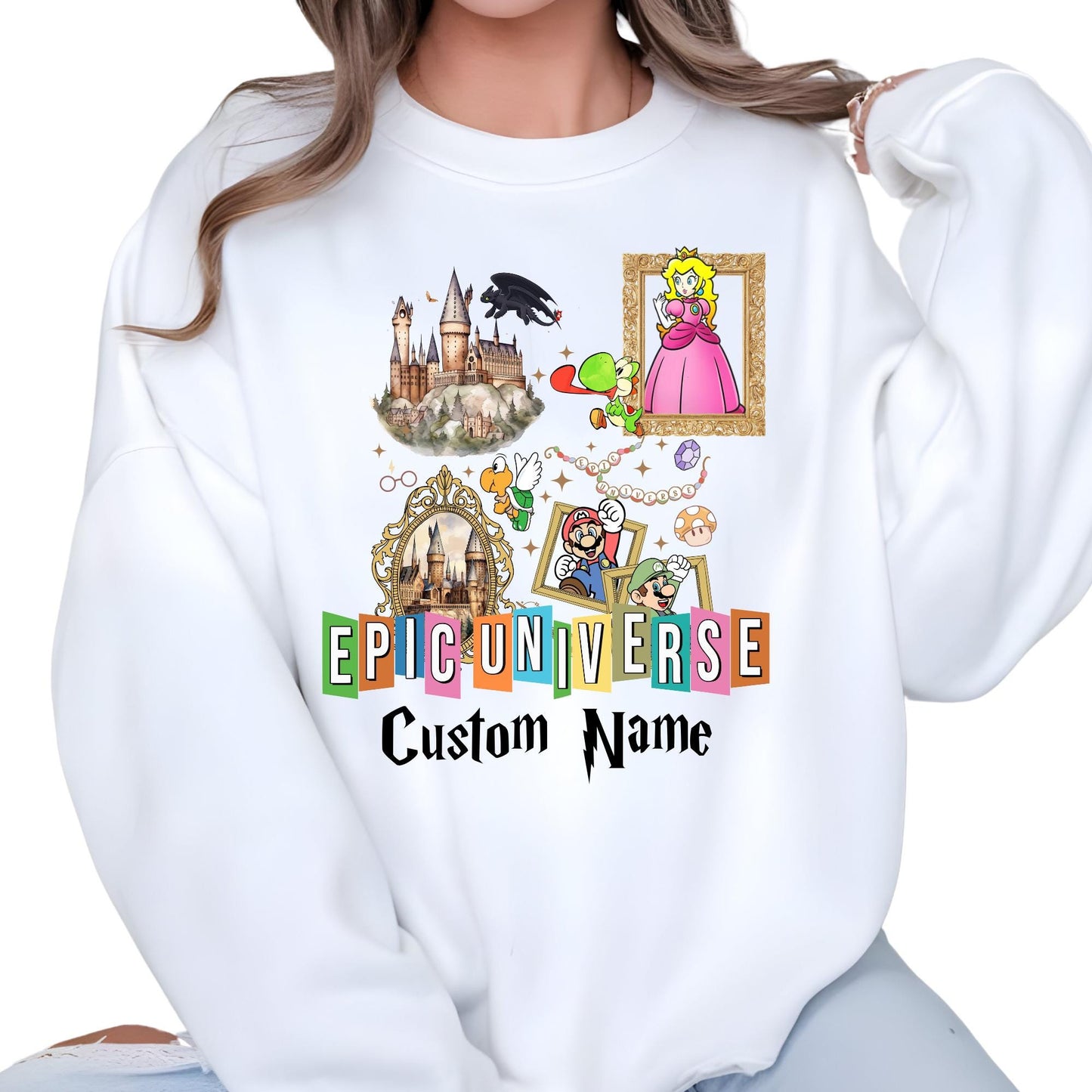 Custom Epic Universe Family Trip Sweatshirt, Matching Mario Sweat, Family Matching Hoodie Birthday Gift