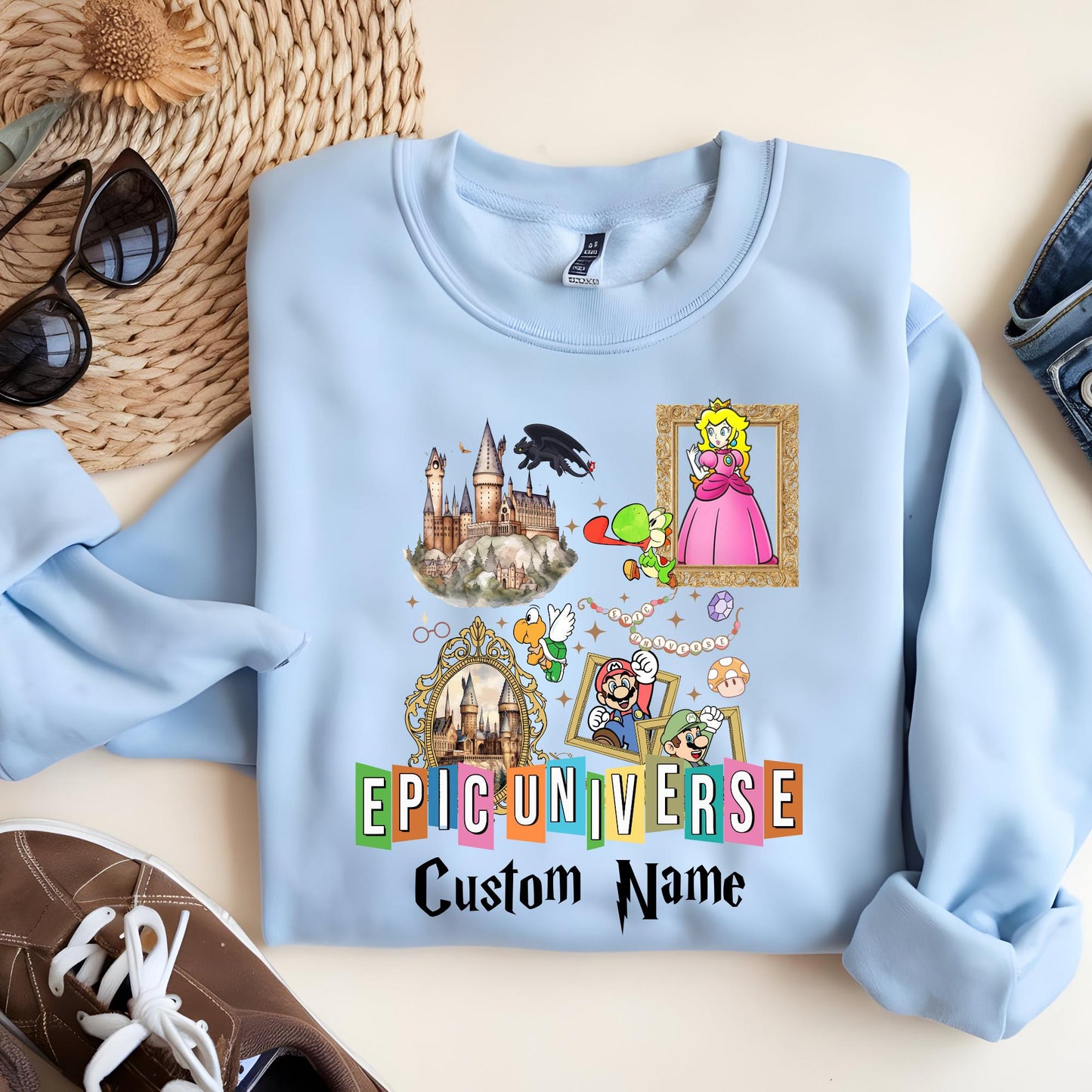 Custom Epic Universe Family Trip Sweatshirt, Matching Mario Sweat, Family Matching Hoodie Birthday Gift