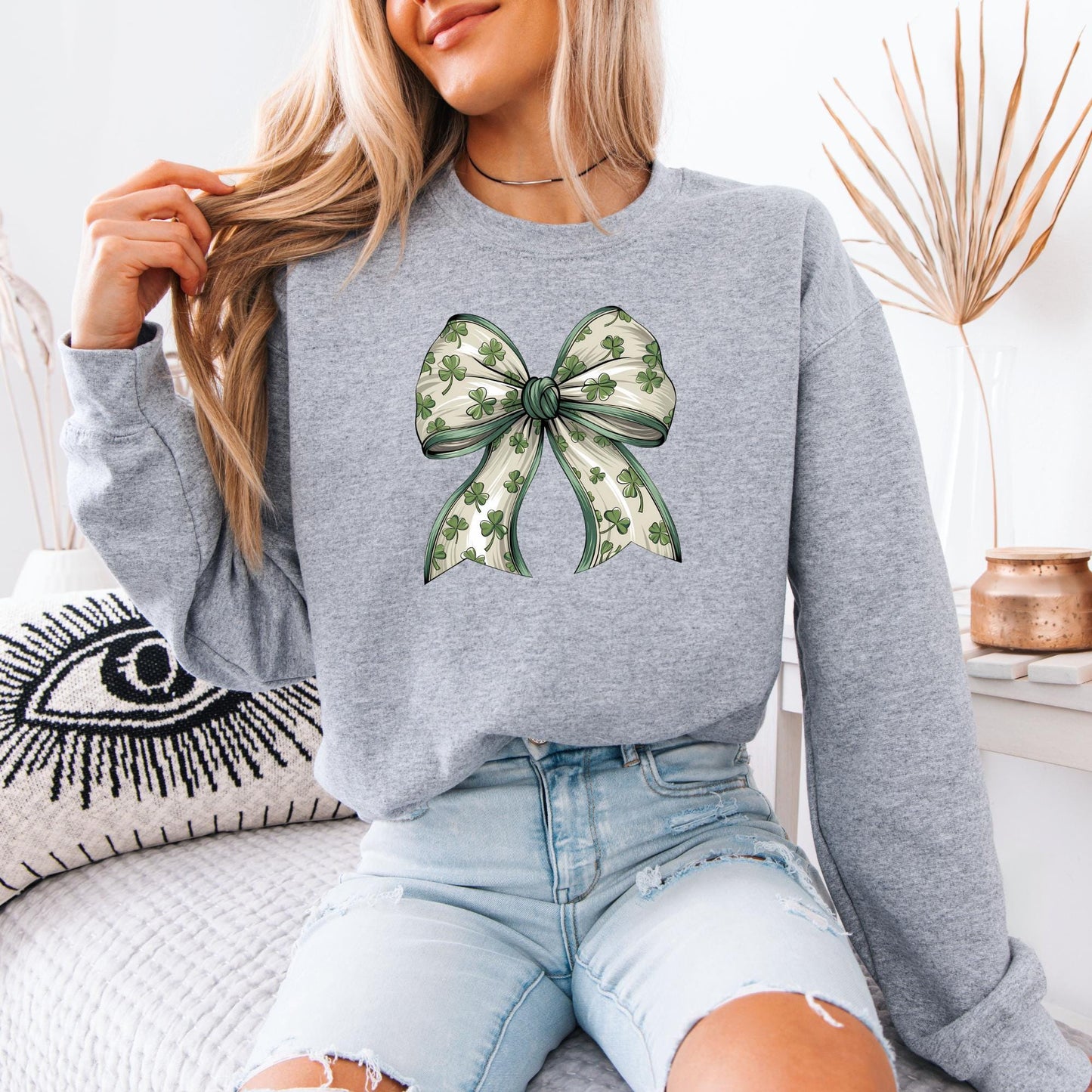 St Patrick’s Coquette Sweatshirt, Lucky Shamrock Clover Sweatshirt, Shenanigans St Paddy’s Day Hoodie, Cute Irish Bow Style Top