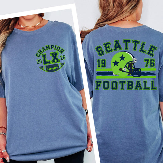 Vintage Style Seattle Football Comfort Colors Shirt, Retro Fan LX Champions Game Day Tee