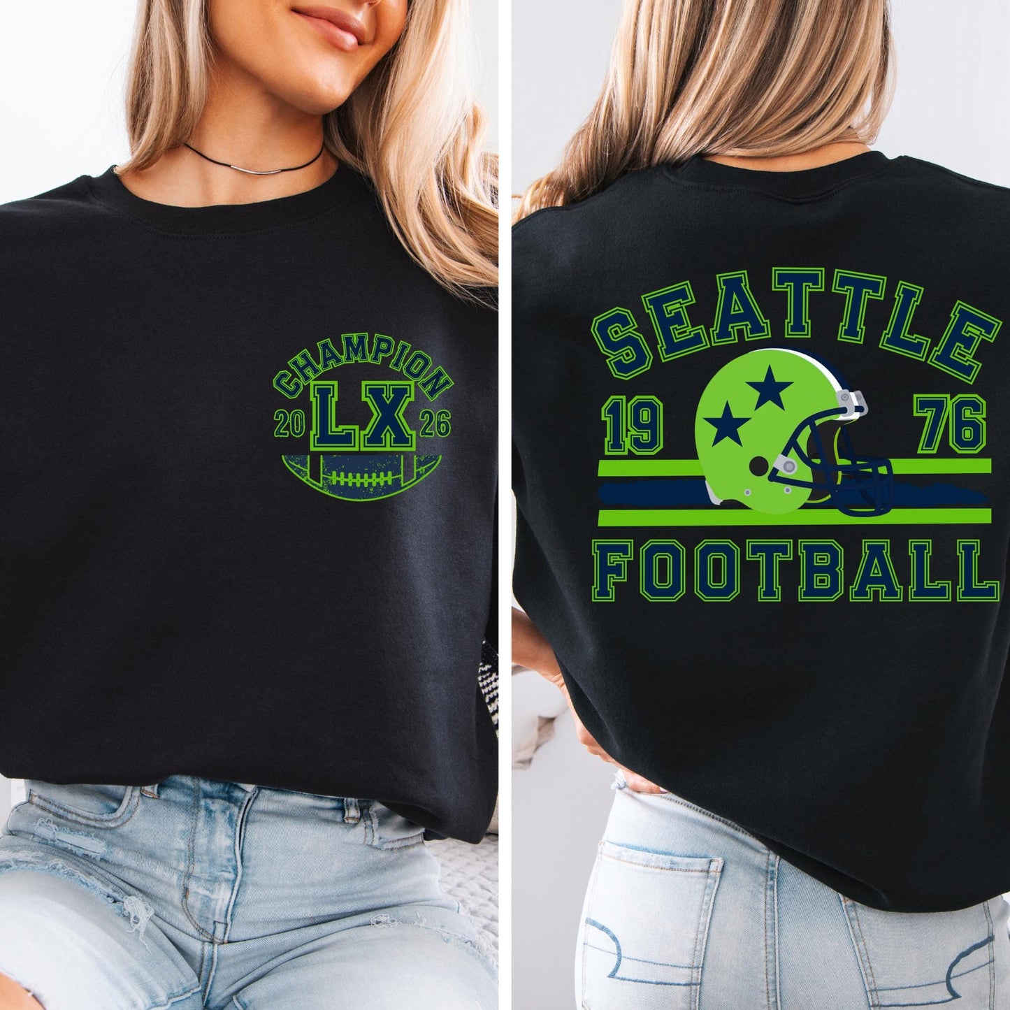Vintage Seattle Football Sweatshirt - Champions Hoodie Retro Fan Gift