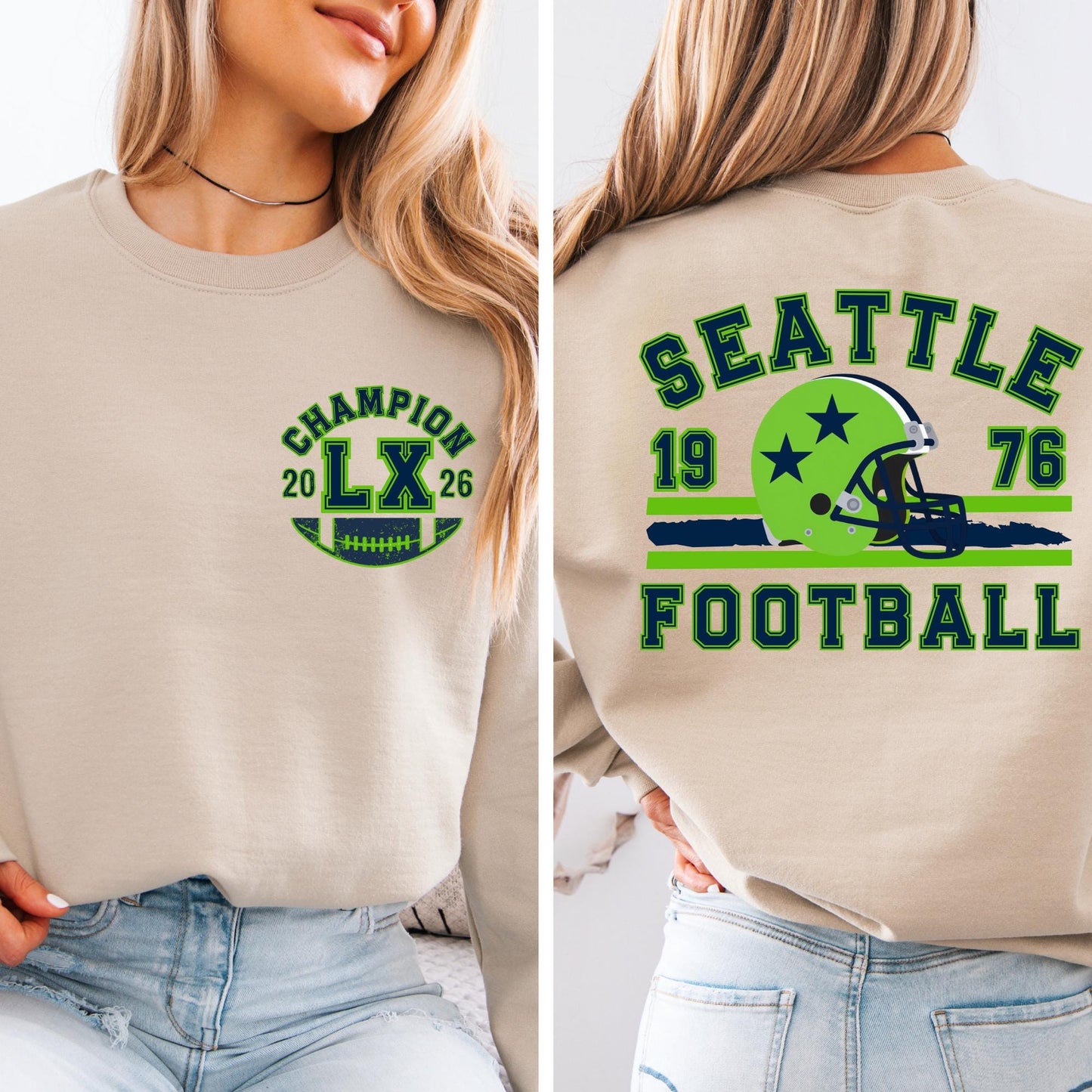 Vintage Seattle Football Sweatshirt - Champions Hoodie Retro Fan Gift