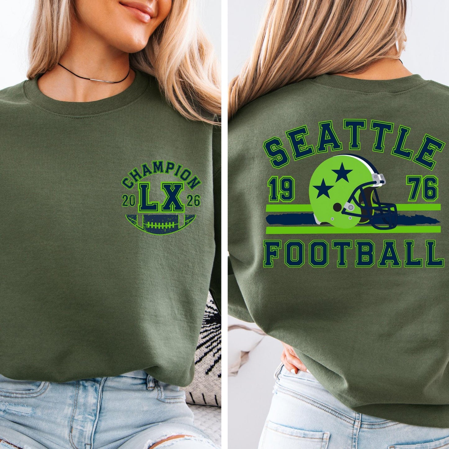 Vintage Seattle Football Sweatshirt - Champions Hoodie Retro Fan Gift