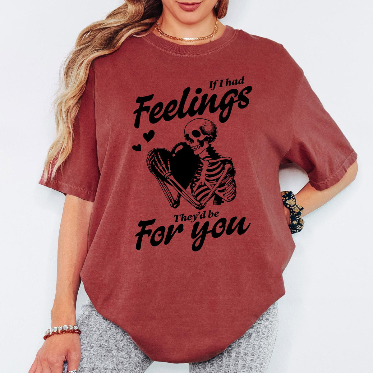 If I Had Feelings Shirt, Skeleton Heart Graphic Tee, Funny Valentine Shirt, Comfort Colors Unisex T Shirt