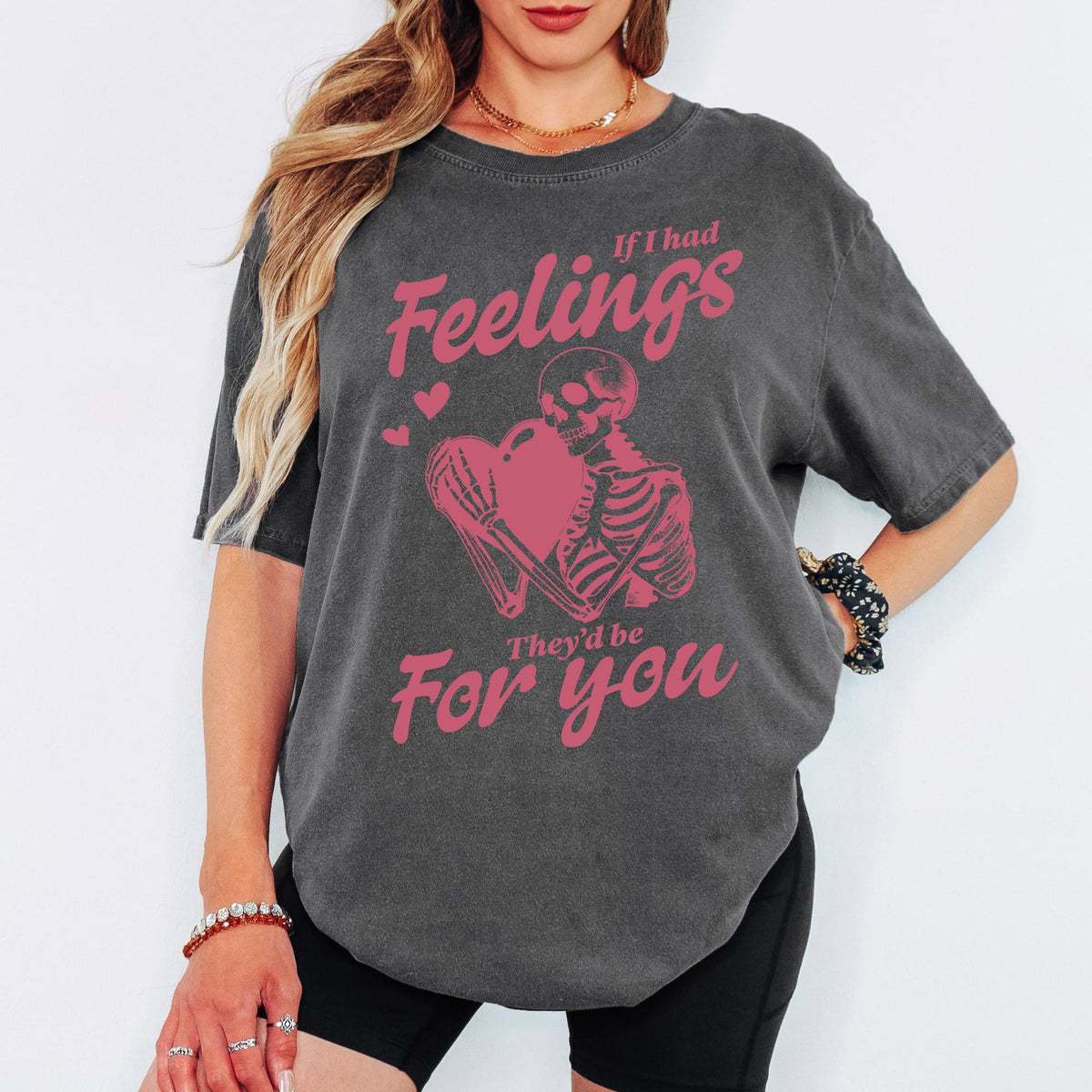 If I Had Feelings Shirt, Skeleton Heart Graphic Tee, Funny Valentine Shirt, Comfort Colors Unisex T Shirt