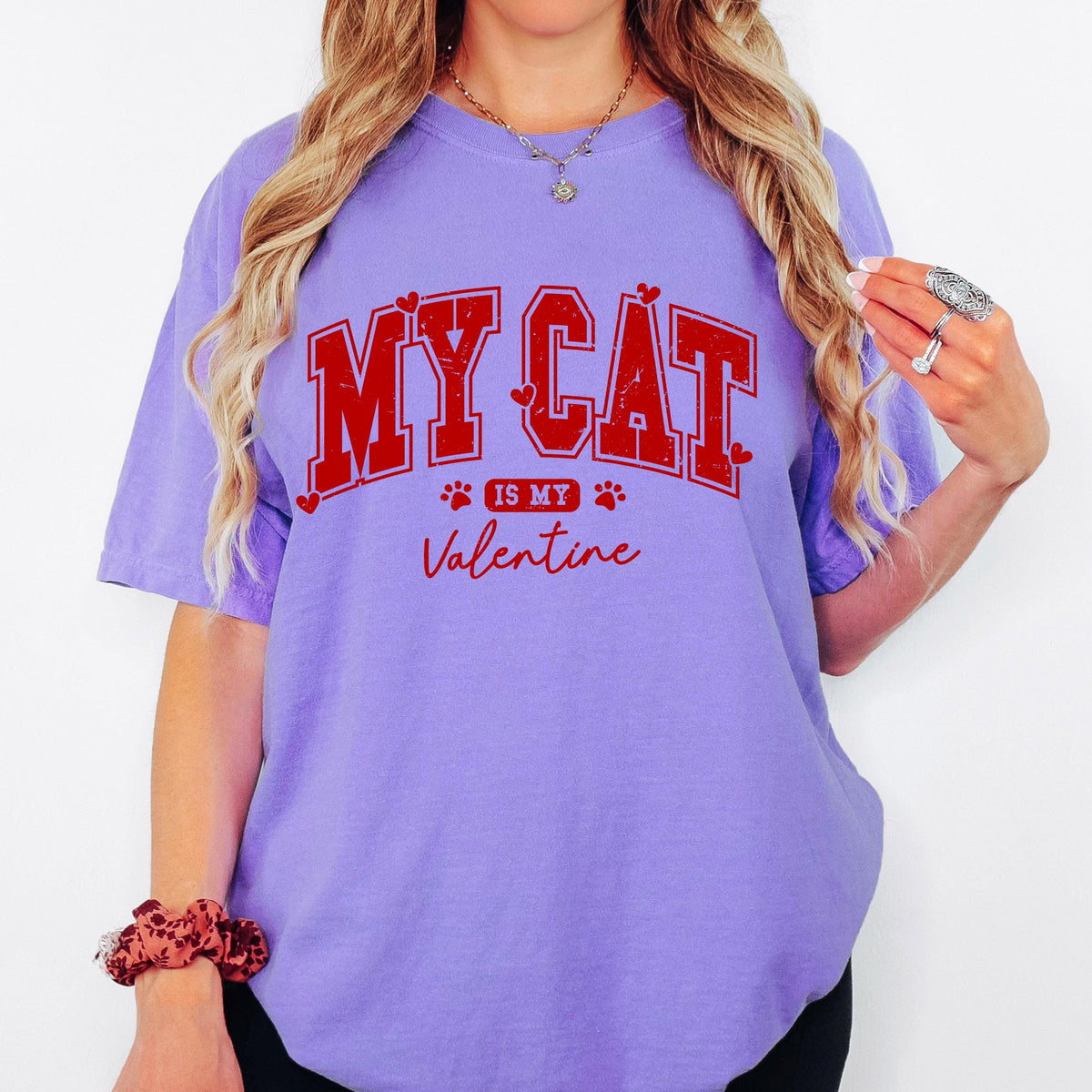 My Cat Is My Valentine Shirt, Cat Lover Valentine Tee, Funny Pet Love Shirt, Comfort Colors Unisex T Shirt