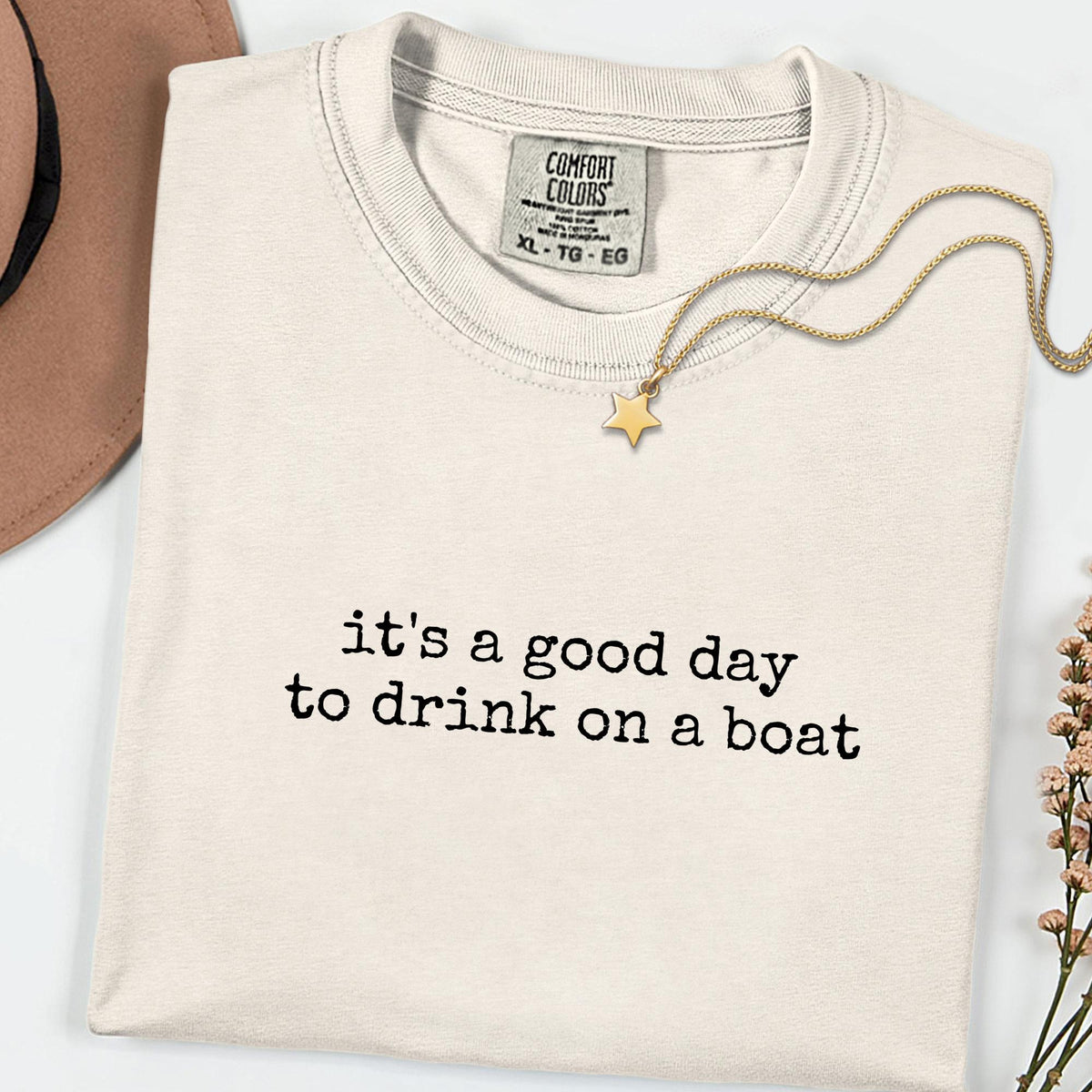 Good Day to Drink on a Boat Comfort Colors® Shirt, Funny Lake Day Graphic Tee, Summer Boat Party Gift