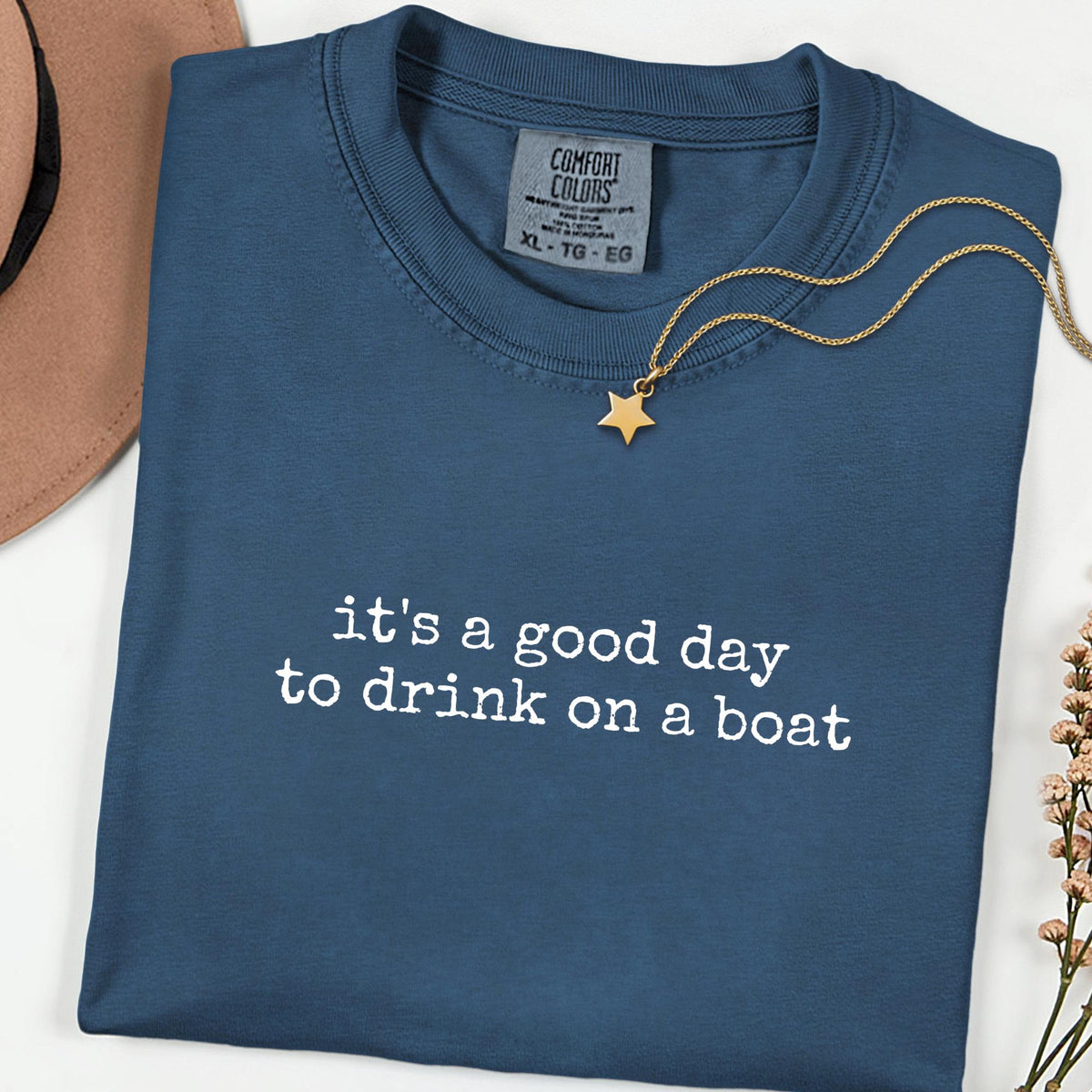 Good Day to Drink on a Boat Comfort Colors® Shirt, Funny Lake Day Graphic Tee, Summer Boat Party Gift