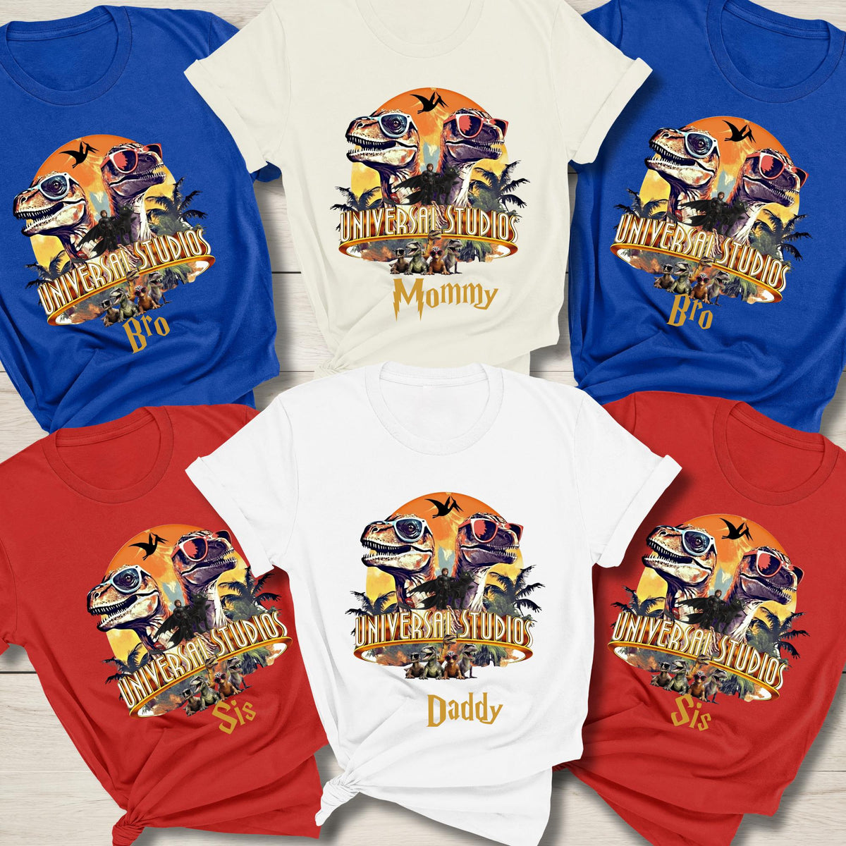 Personalized Universal Studios Family Shirt, Custom Jurassic Dinosaur Vacation Tee, Universal Orlando Mom Daddy Sis Bro T-shirt, Family Trip