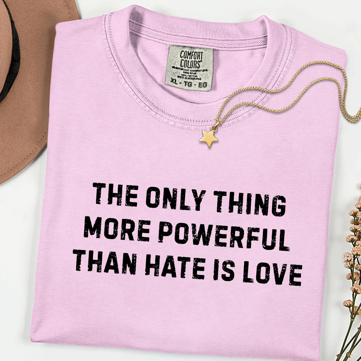 Comfort Colors® Love Over Hate Shirt, Kindness & Empathy Graphic Tee, Social Justice T-Shirt, Human Rights Gift